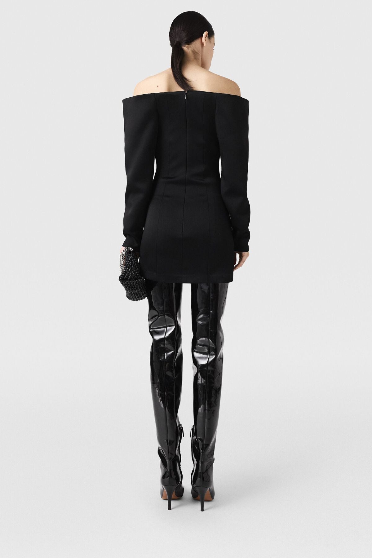 Stella McCartney Satin LS Mini Dress - Black