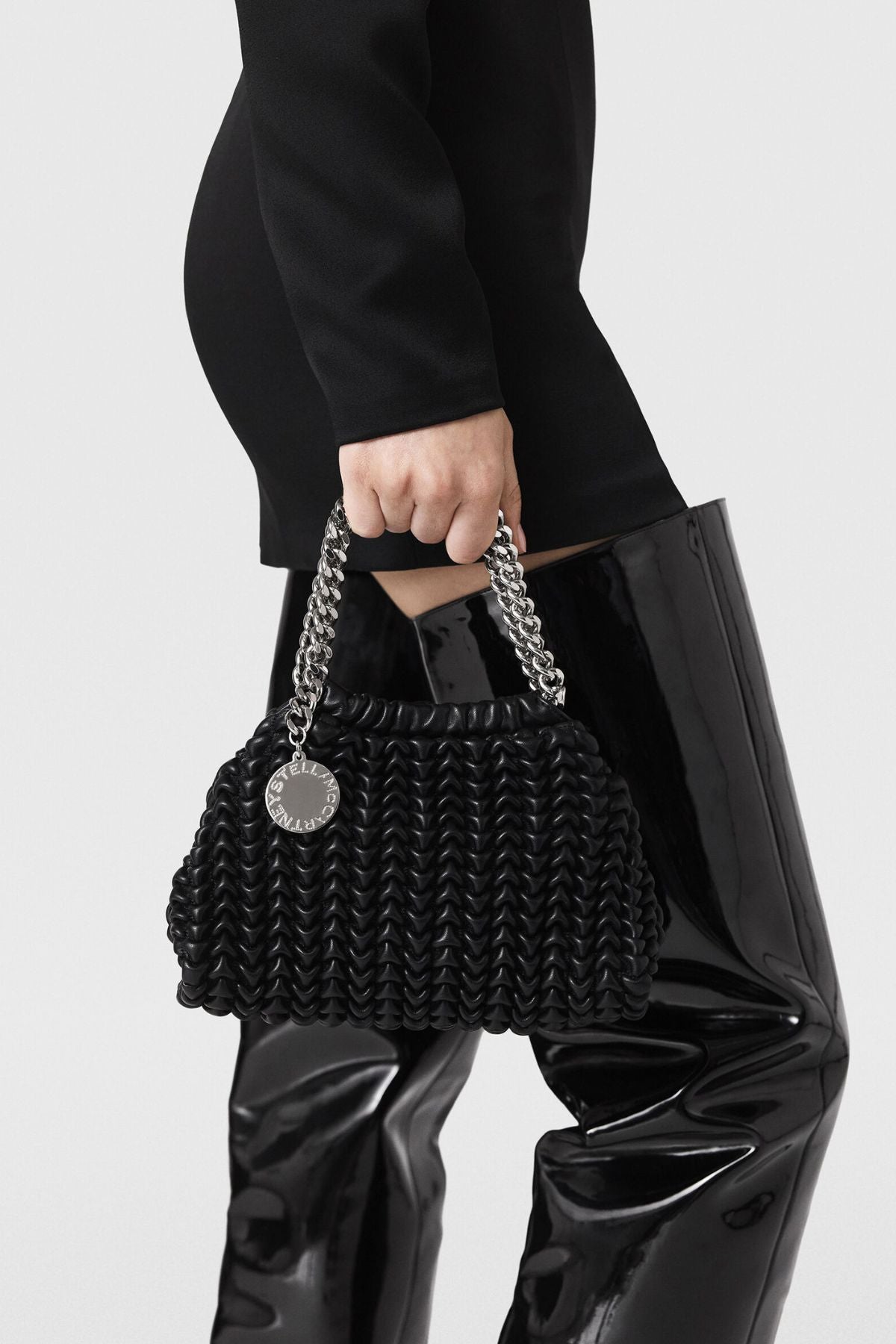 Stella McCartney Satin LS Mini Dress - Black