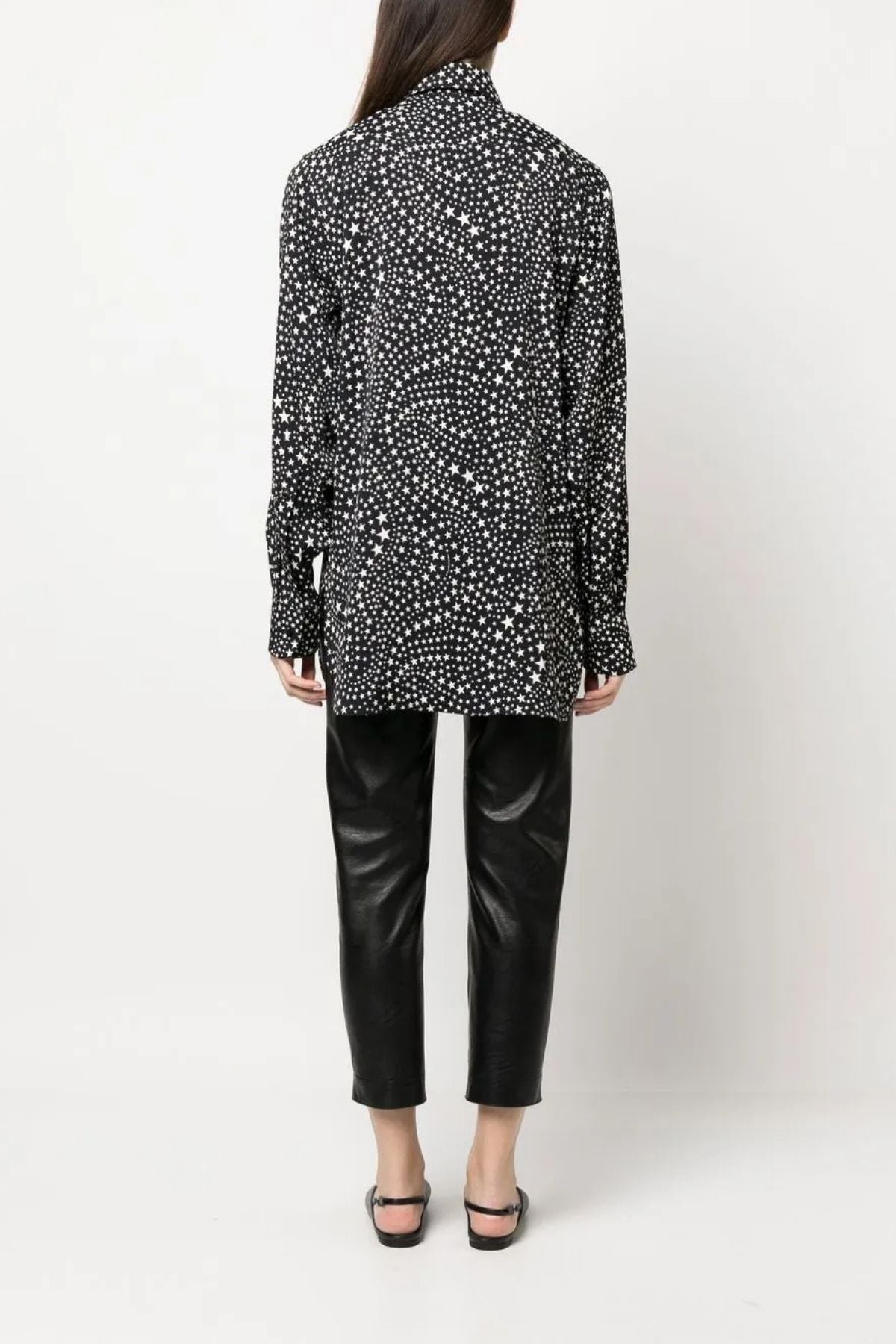 Stella Mccartney Star Print Silk Shirt - Black/ Oat
