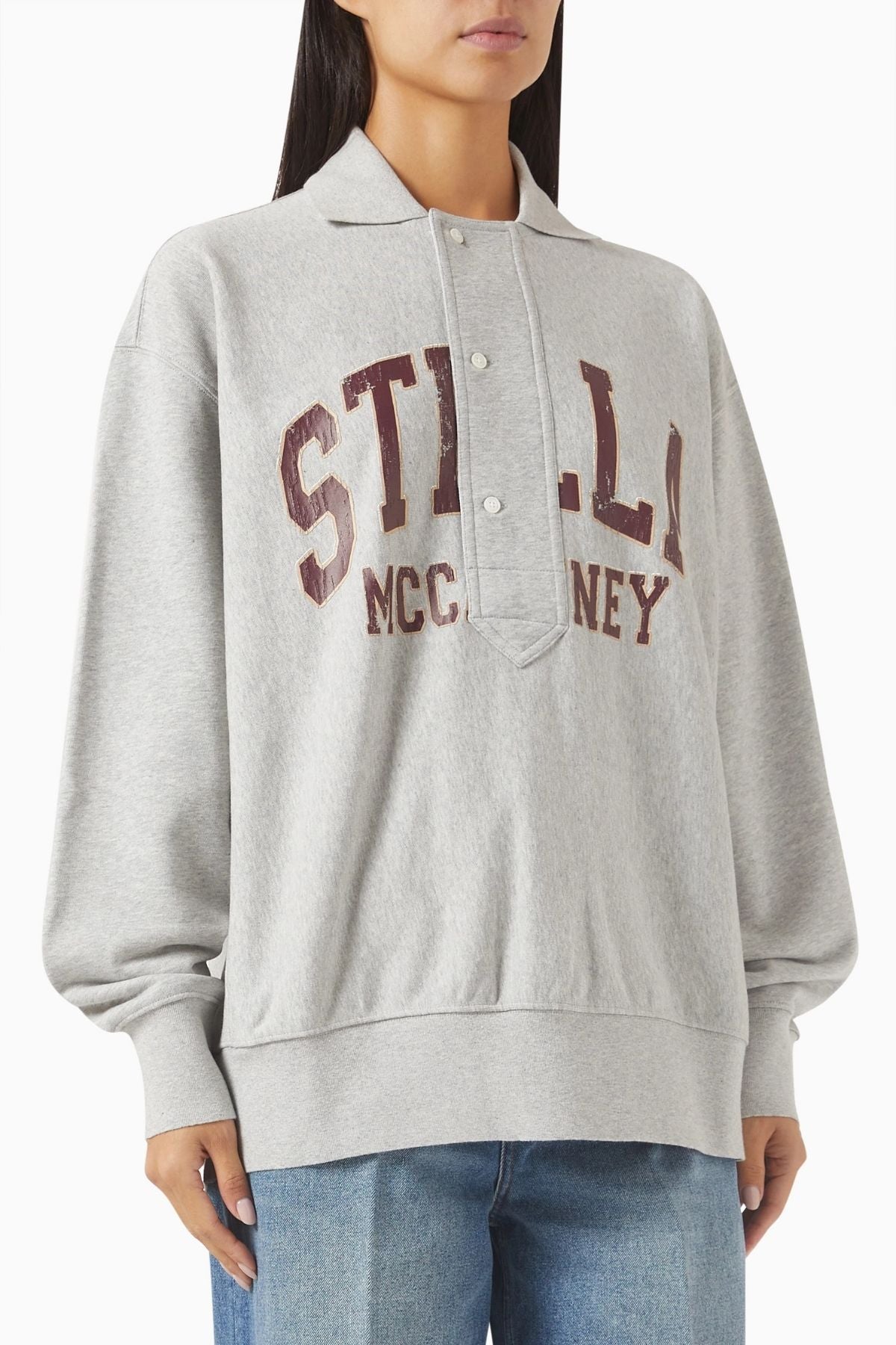 Stella McCartney Varsity Polo Sweatshirt - Light Grey Melange