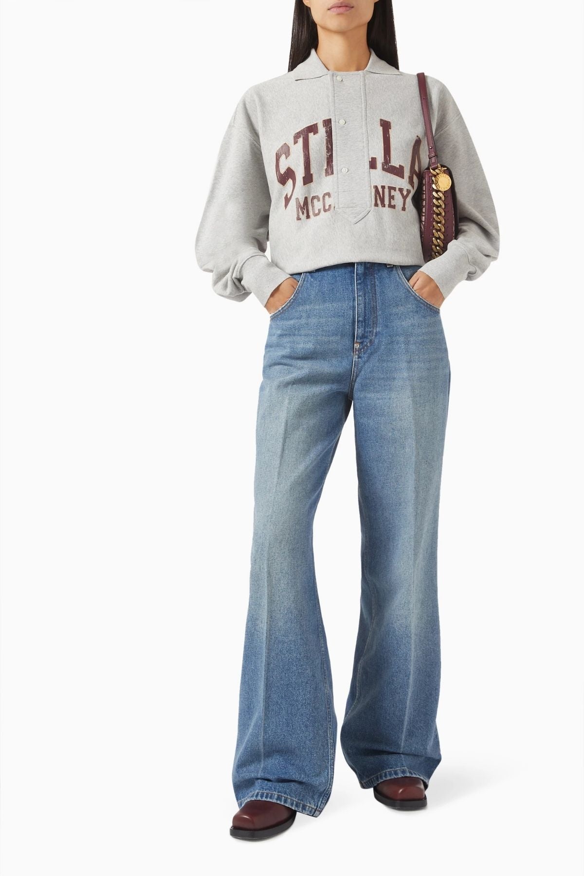 Stella McCartney Varsity Polo Sweatshirt - Light Grey Melange