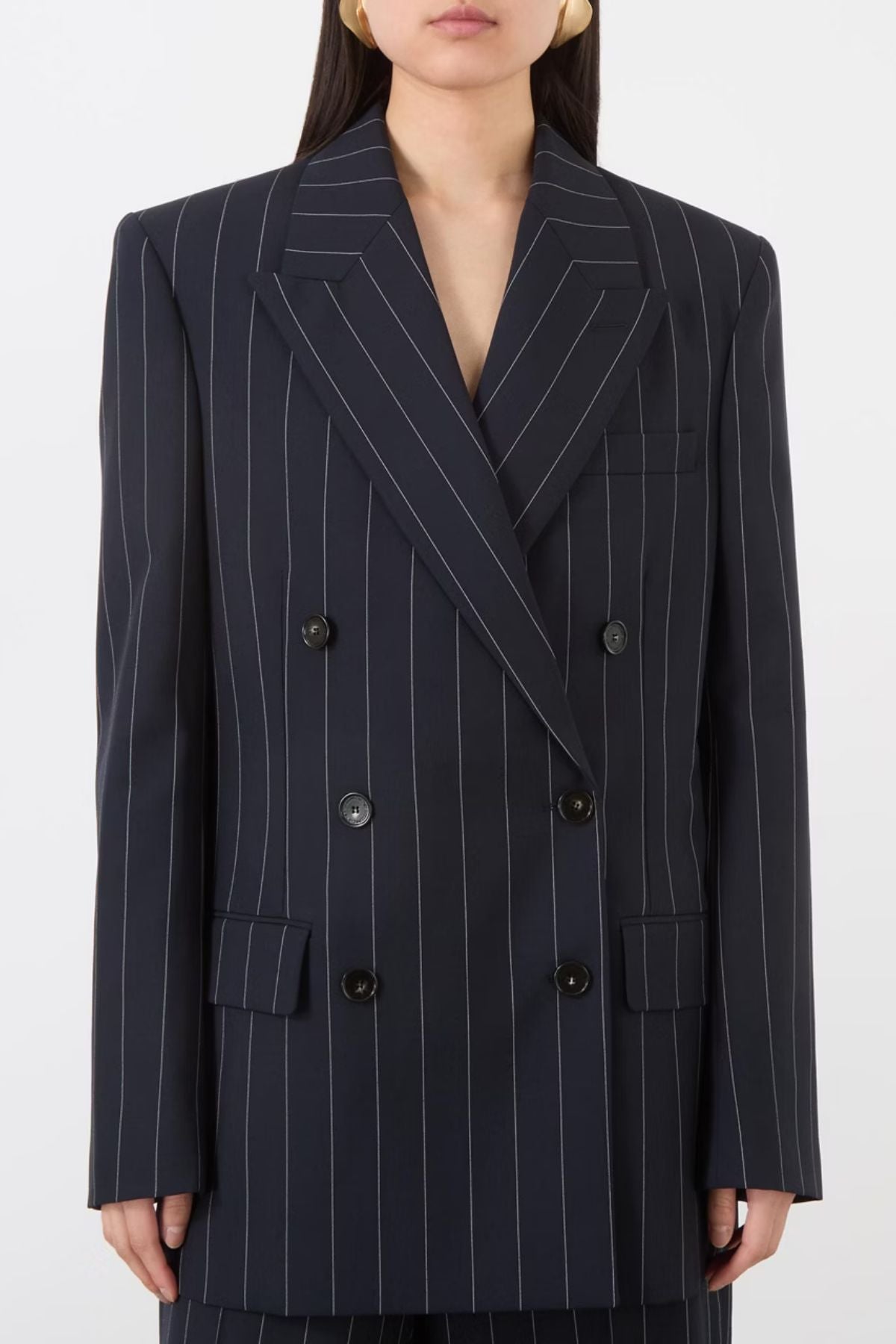 Stella McCartney Wide Pinstripe Blazer - Ink