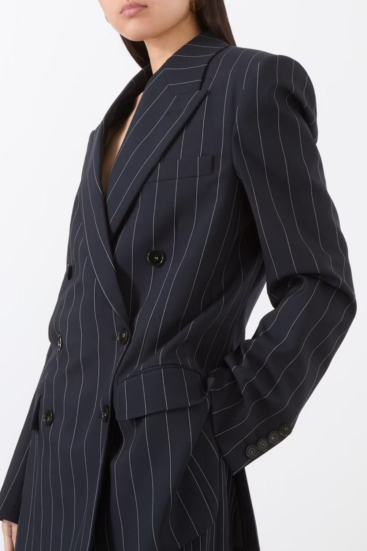 Stella McCartney Wide Pinstripe Blazer - Ink