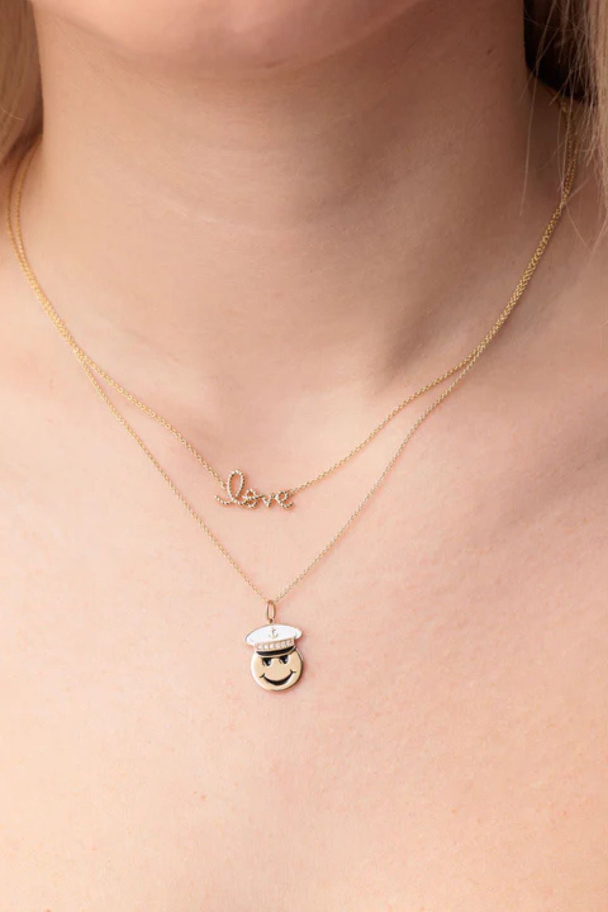 Sydney Evan Small Love Script Rope Necklace - Yellow Gold