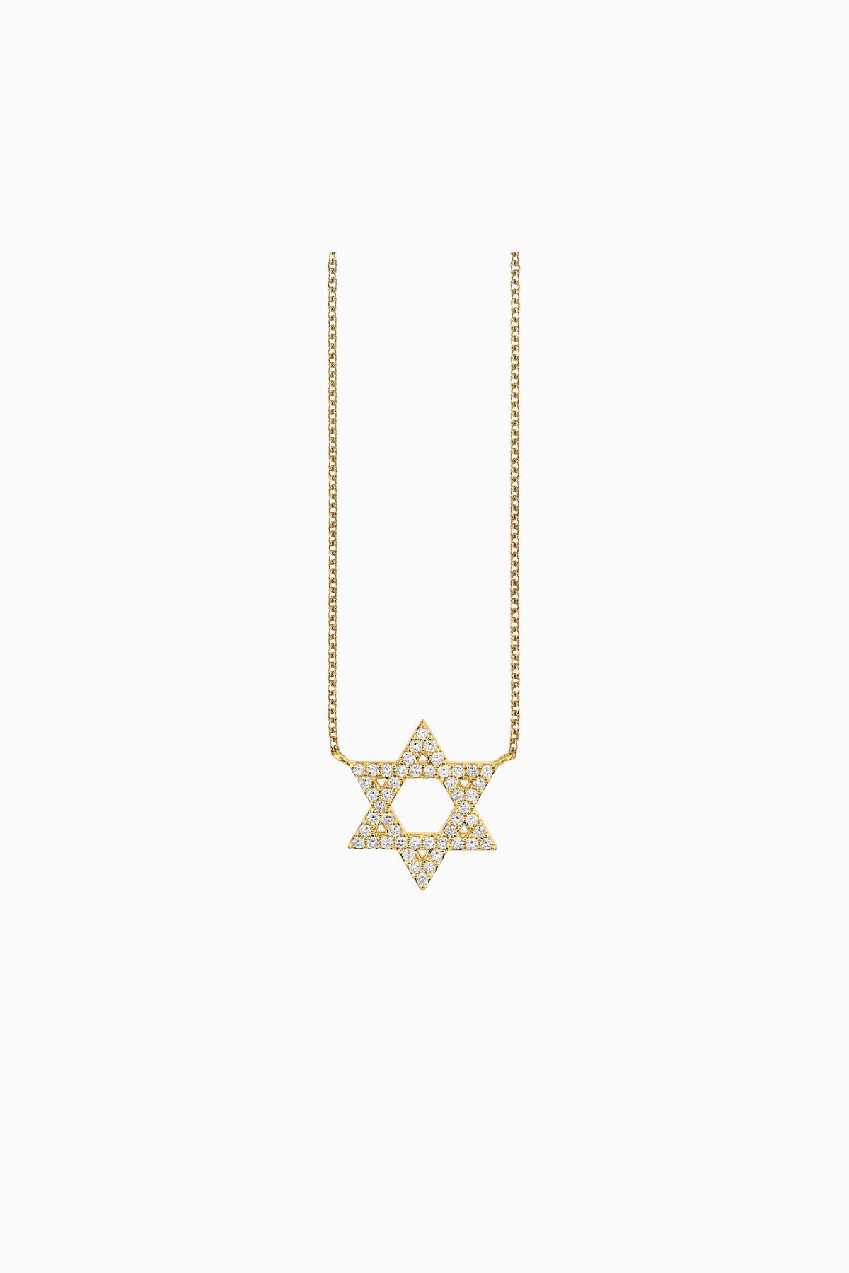 Sydney Evan Star of David Simple Necklace - Yellow Gold