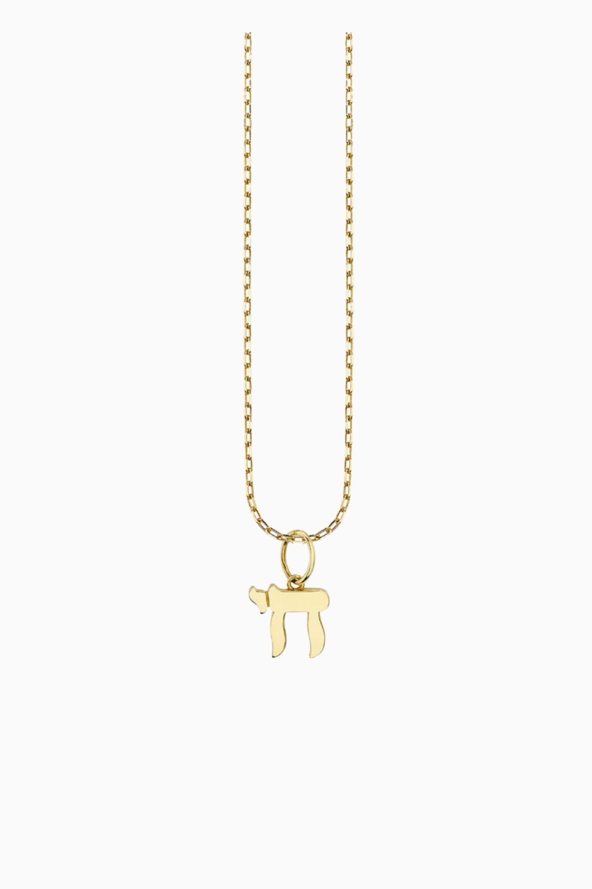 Sydney Evan Tiny Pure Chai Charm Necklace - Yellow Gold