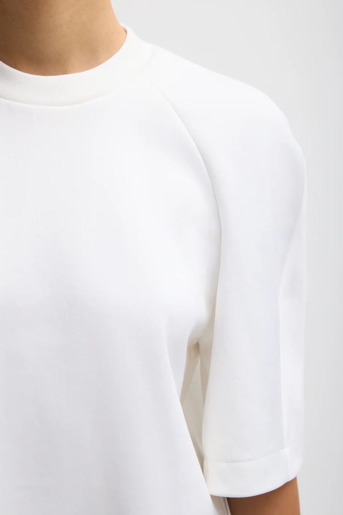 Tibi Active Knit Raglan Top - White