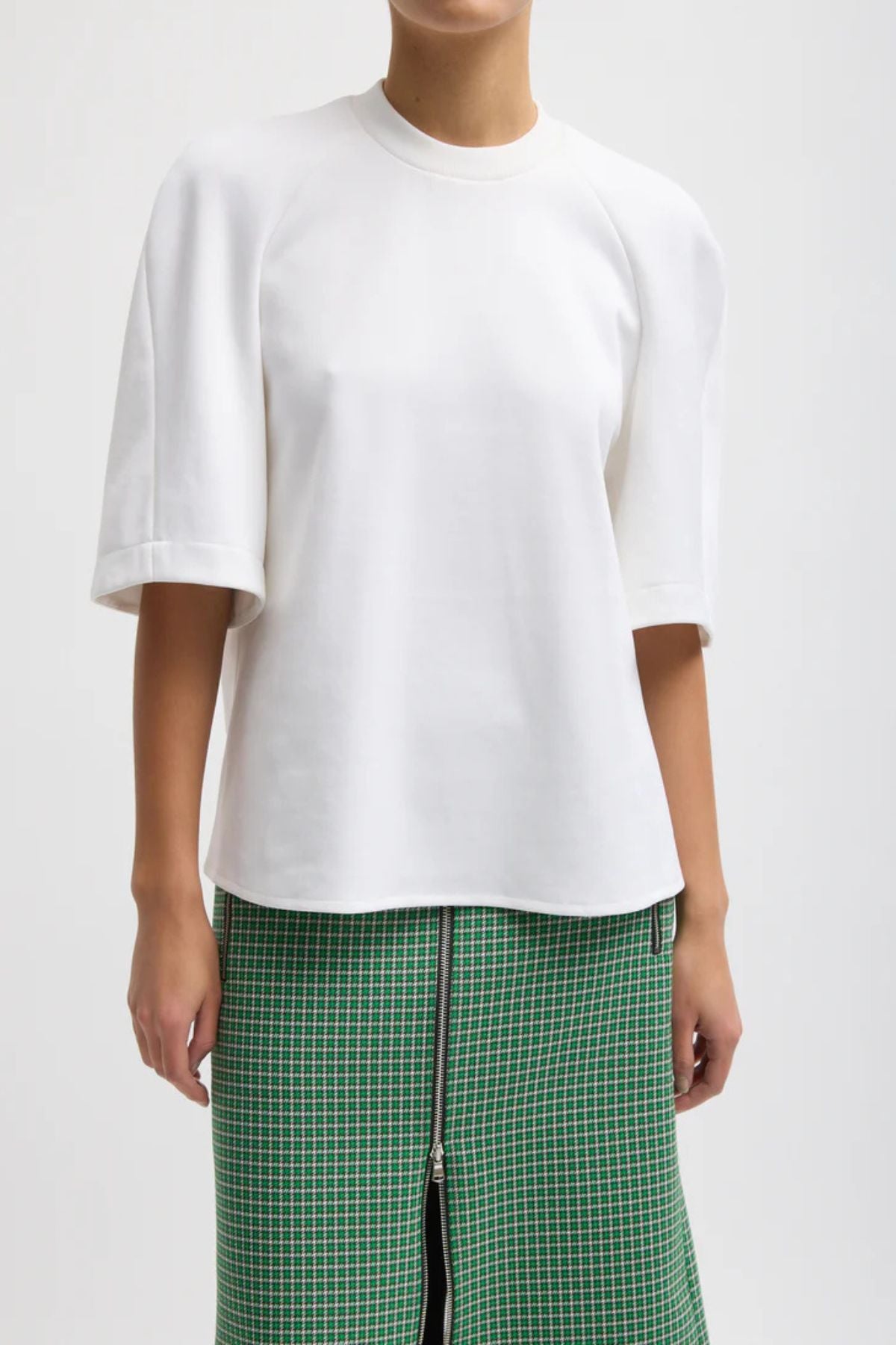 Tibi Active Knit Raglan Top - White