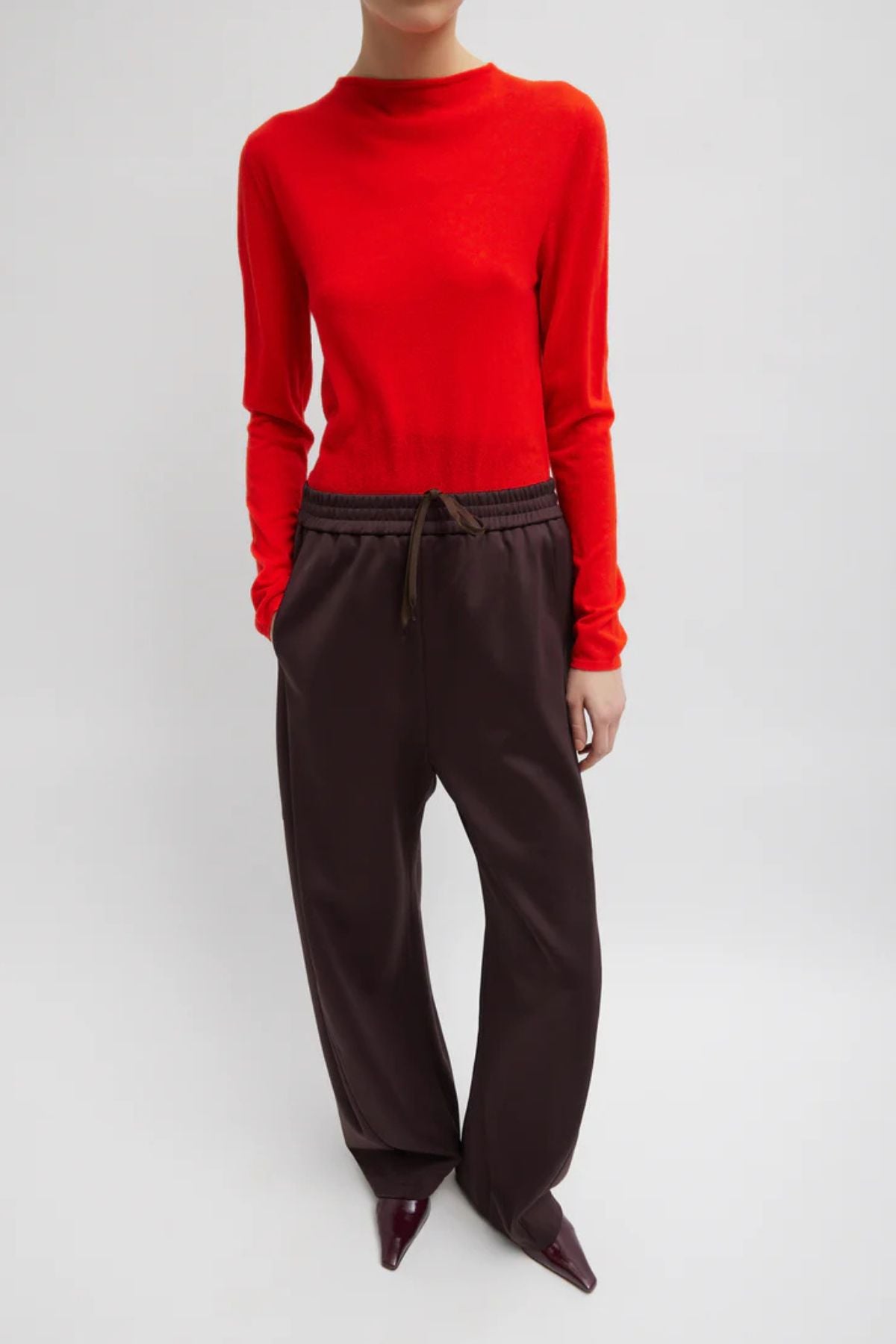 Tibi Active Knit Winslow Pant - Brown