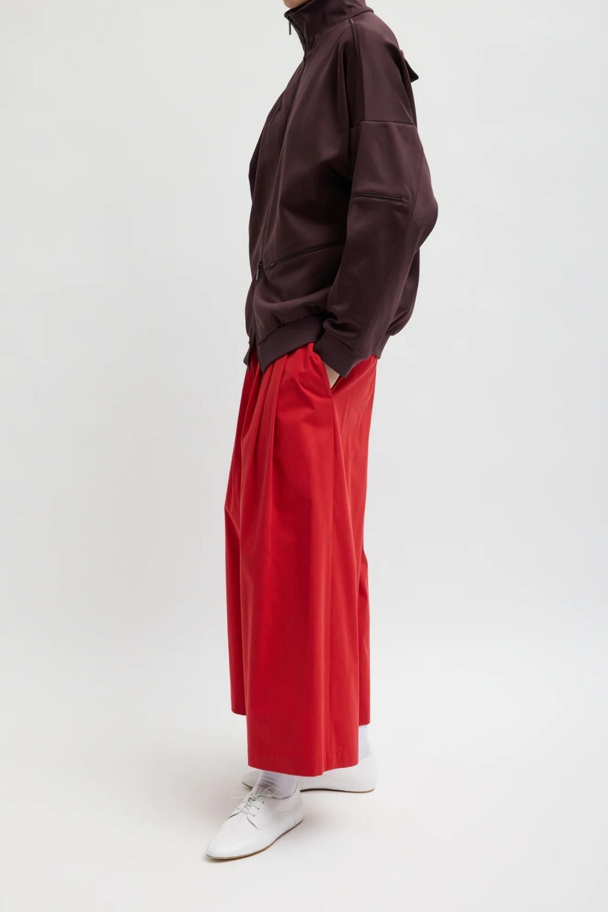 Tibi Active Knit Zipper Detailed Track Jacket - Brown