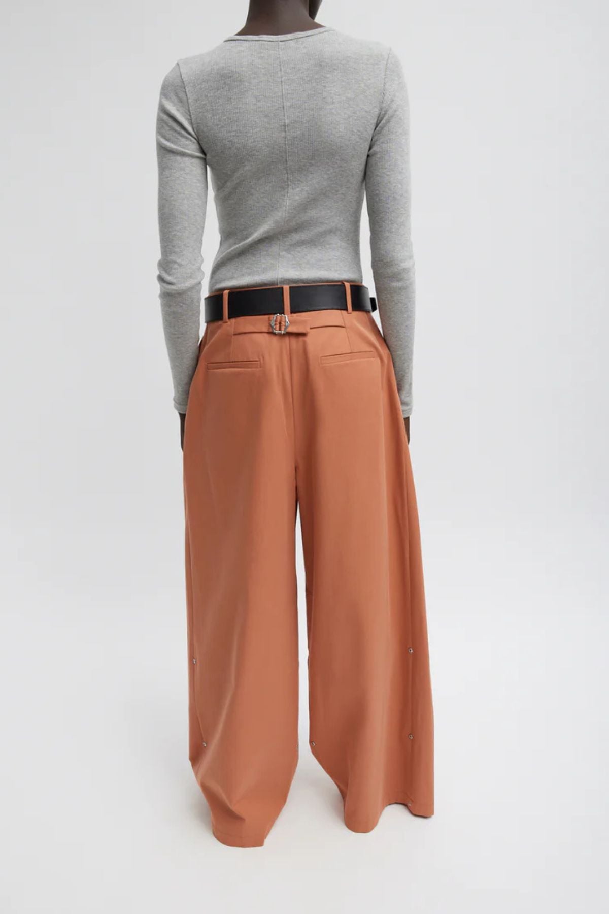 Tibi Bio Twill Triple Pleat Long Pant - Yam