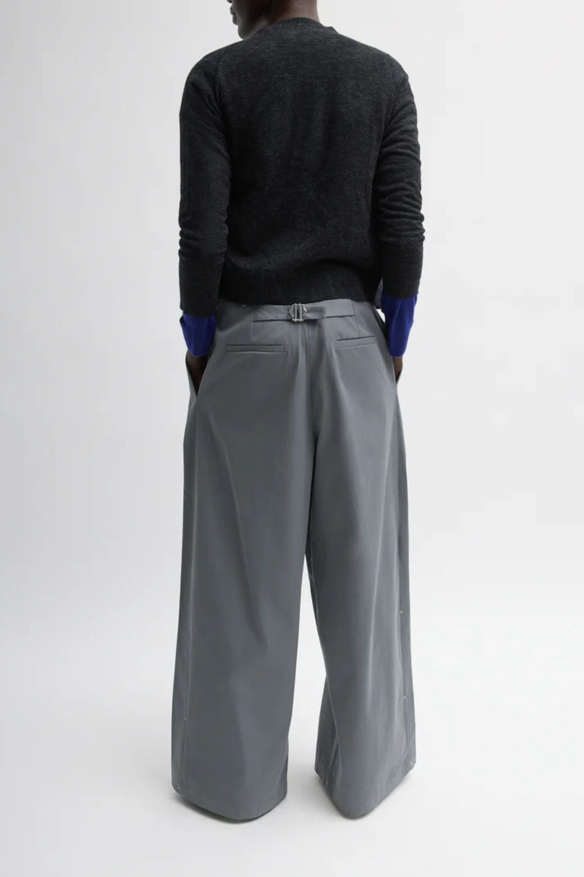 Tibi Bio Twill Triple Pleat Pant - Grey