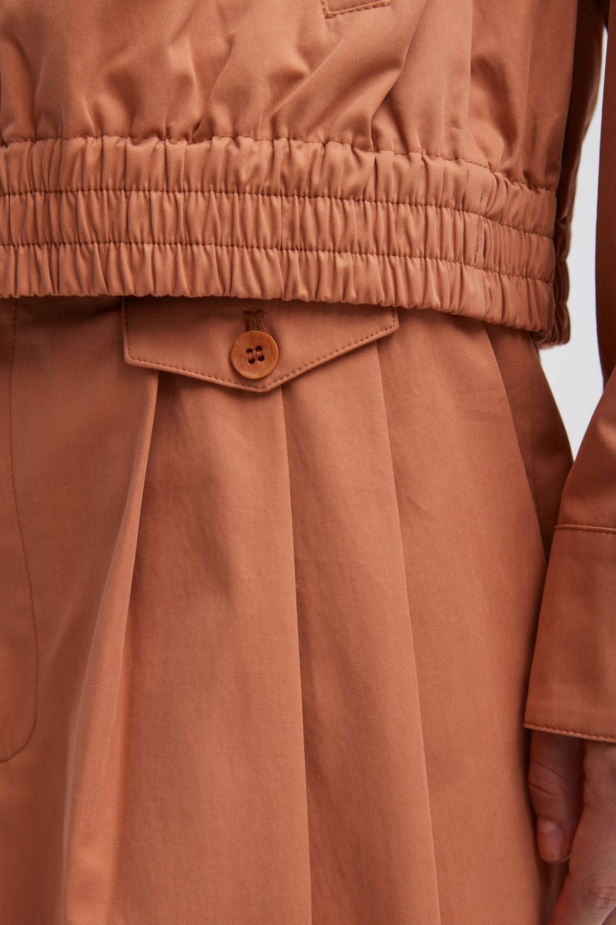 Tibi Bio Twill Triple Pleat Skirt - Yam