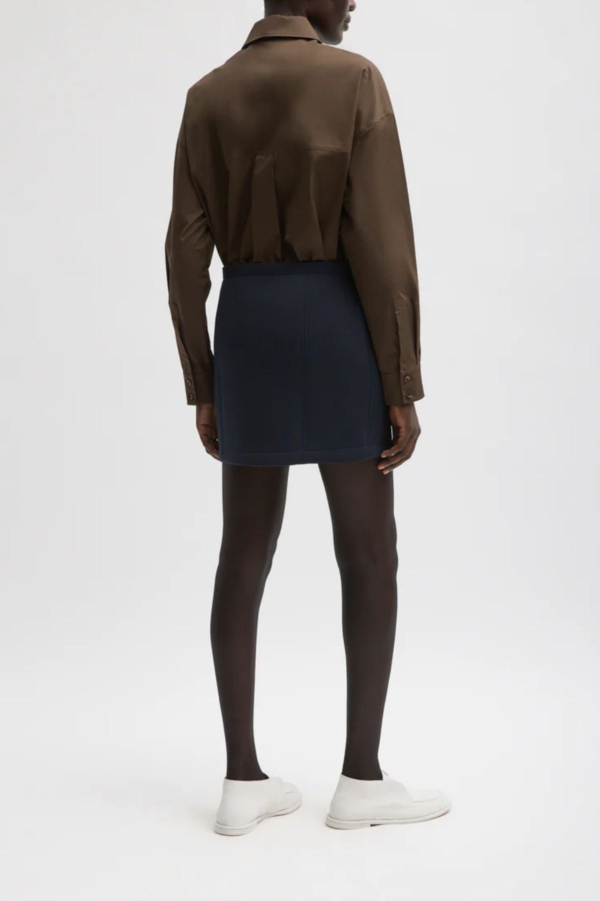 Tibi Bonded Twill Mini Skirt - Navy