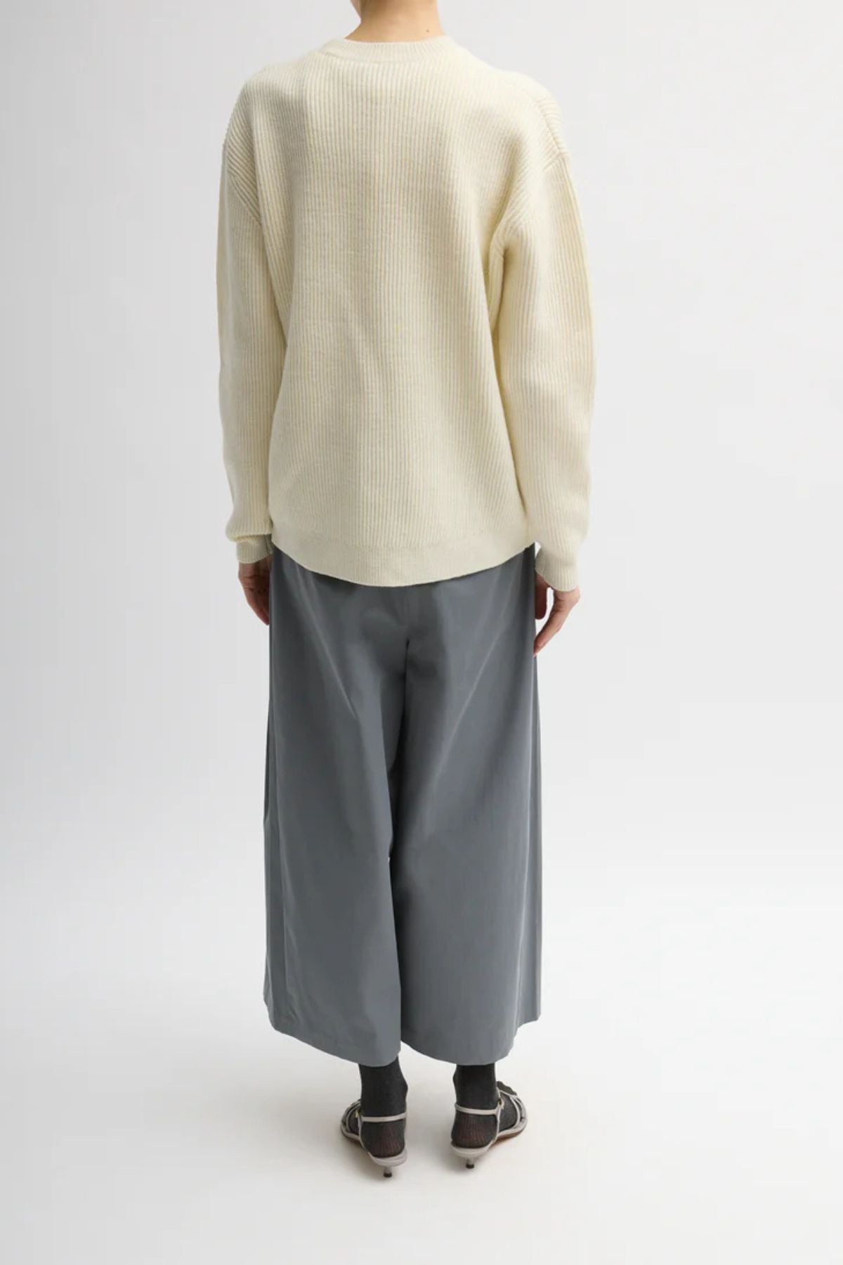 Tibi Cardigan Stitch Easy Pullover - Ivory