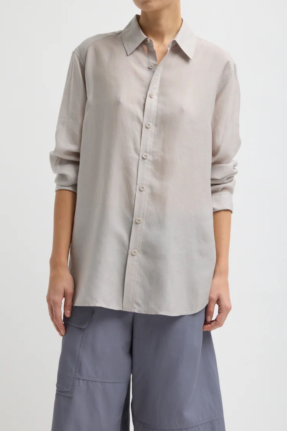 Tibi Charlie Men's Slim Shirt - Stone