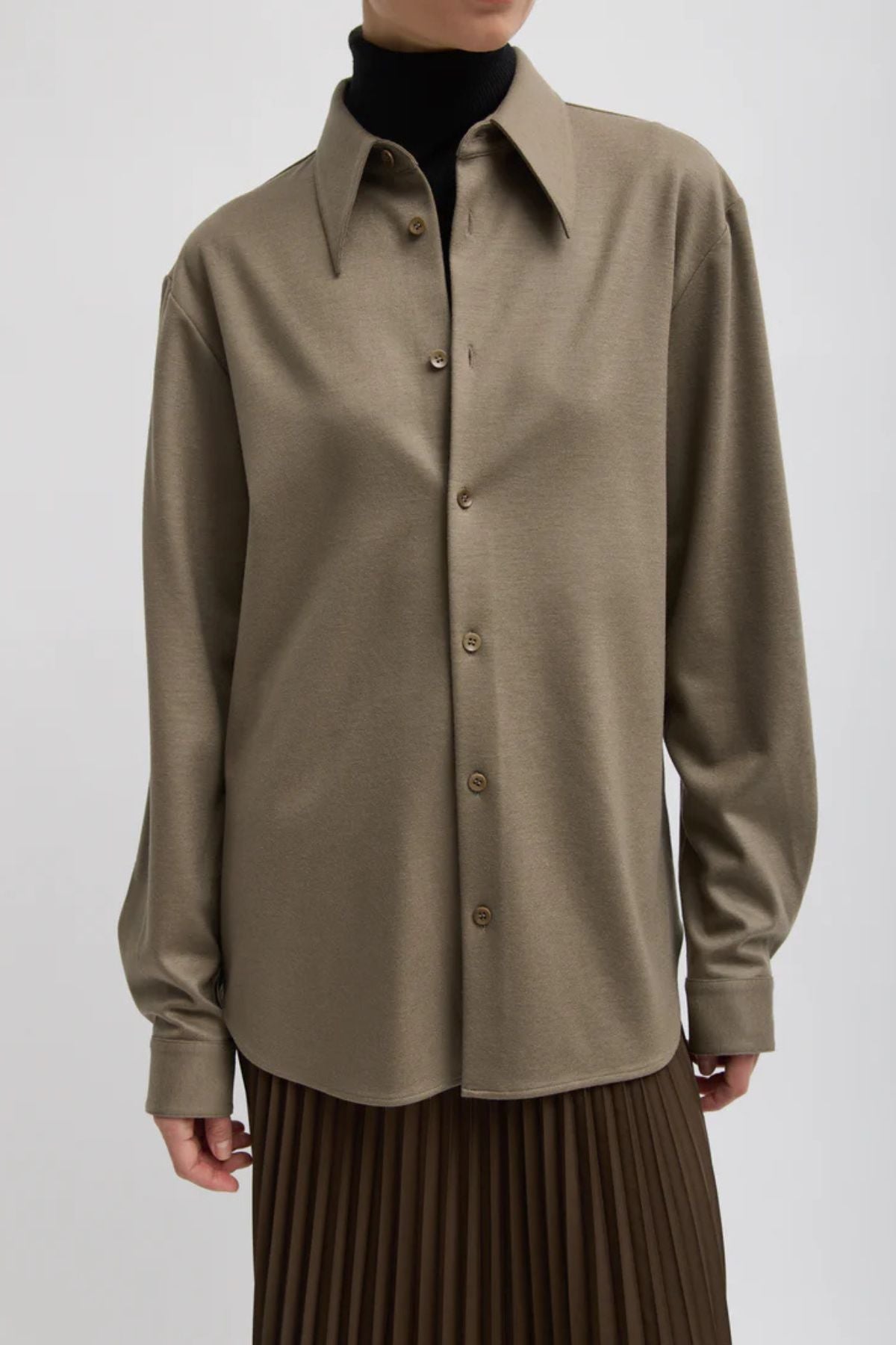 Tibi Classic Men's Shirt - Khaki