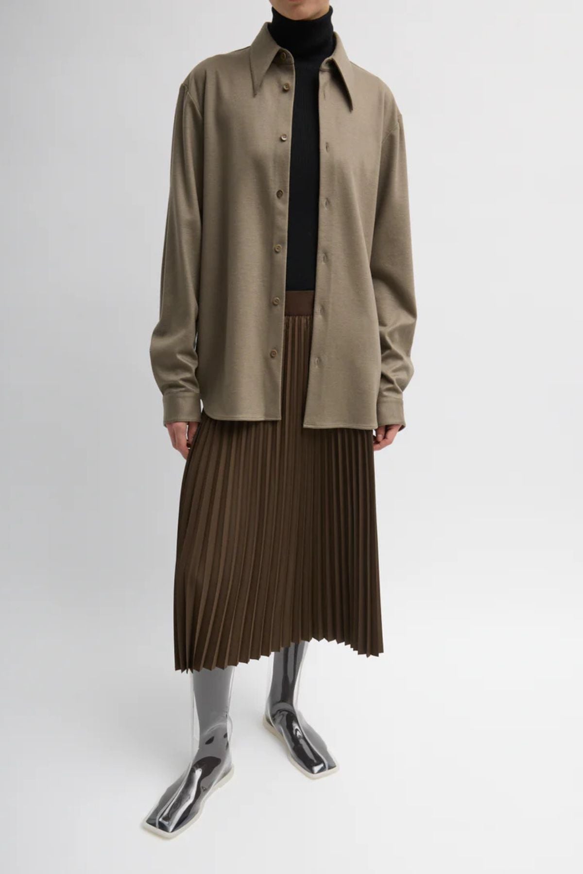 Tibi Classic Men's Shirt - Khaki