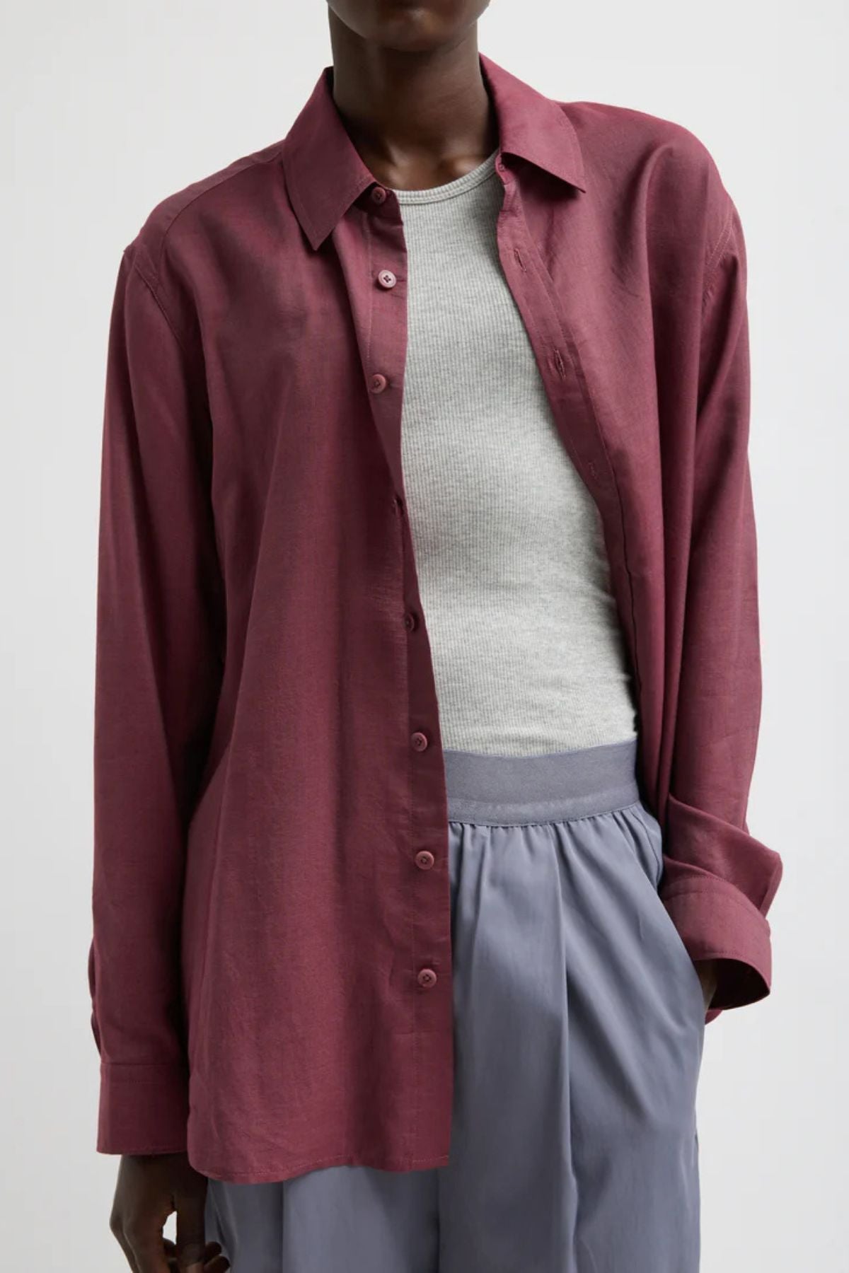 Tibi Charlie Men's Shirt - Light Mulberry