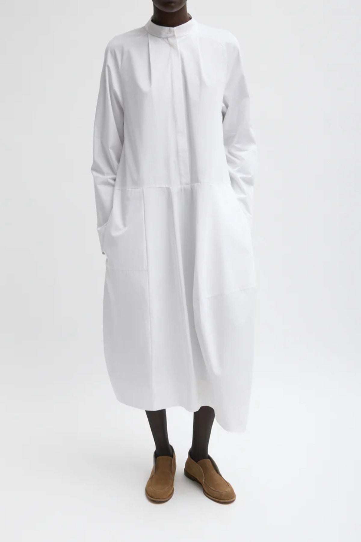 Tibi Compact Eco Poplin Balloon Dress - White