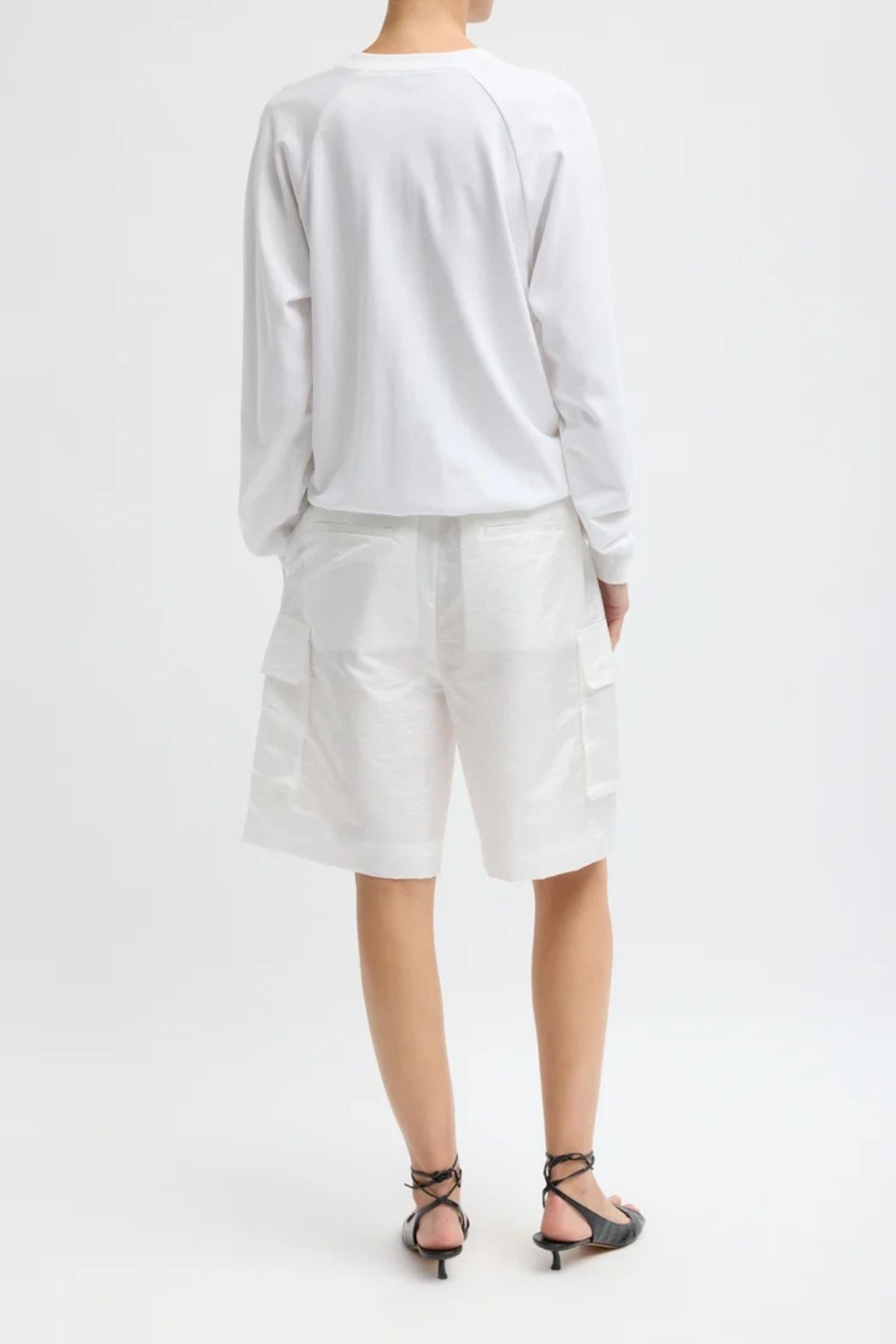 Tibi Crispy Nylon Stella Short - White