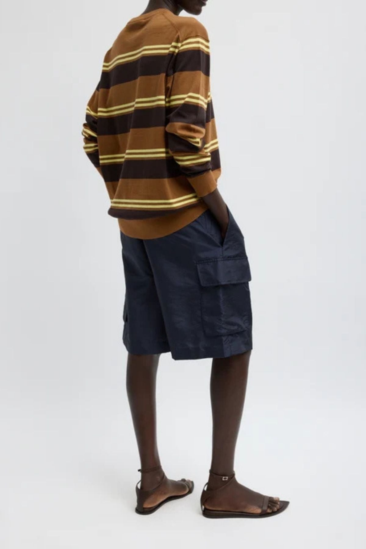 Tibi Crispy Nylon Stella Short - Navy