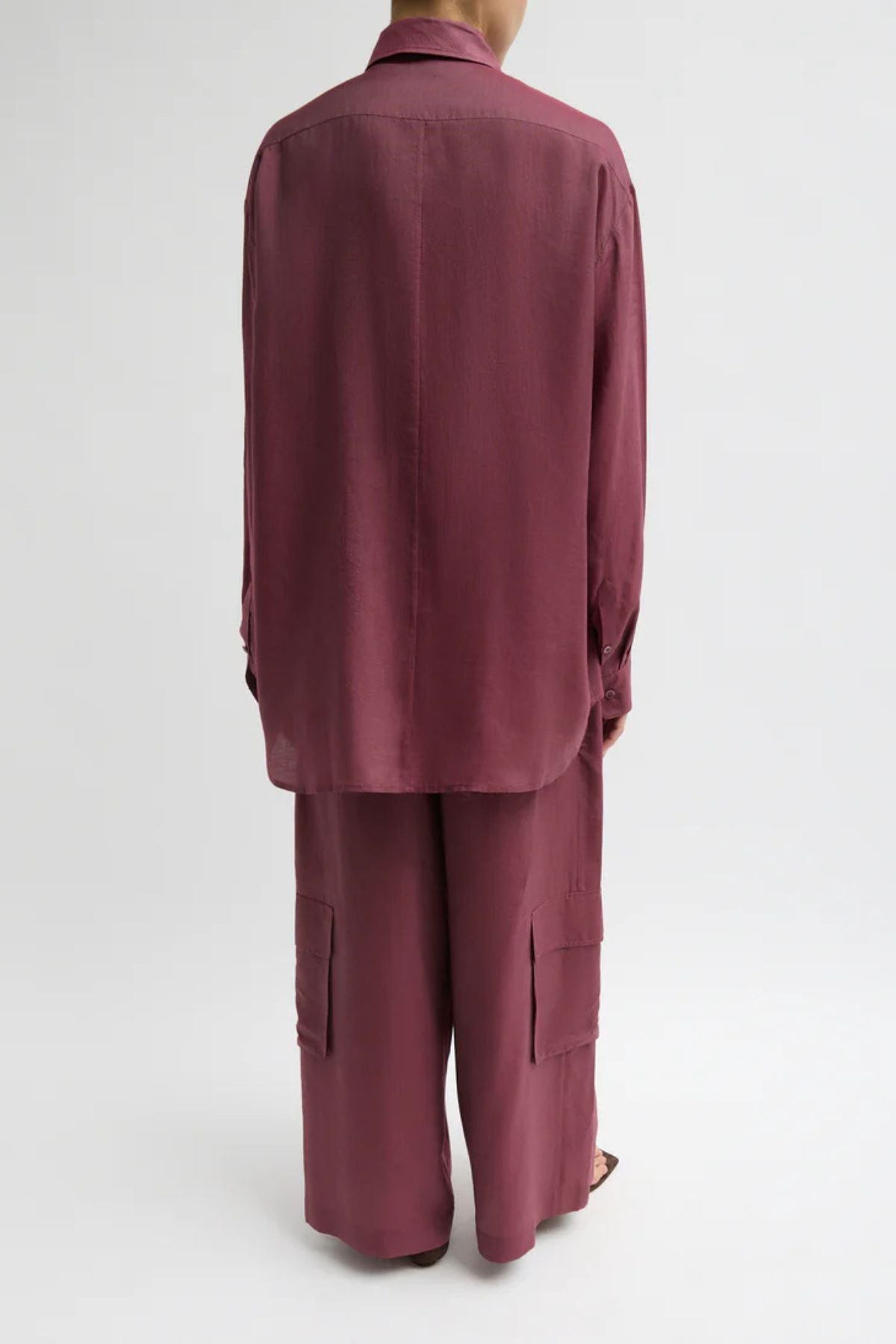 Tibi Easy Tuxedo Shirt - Light Mulberry