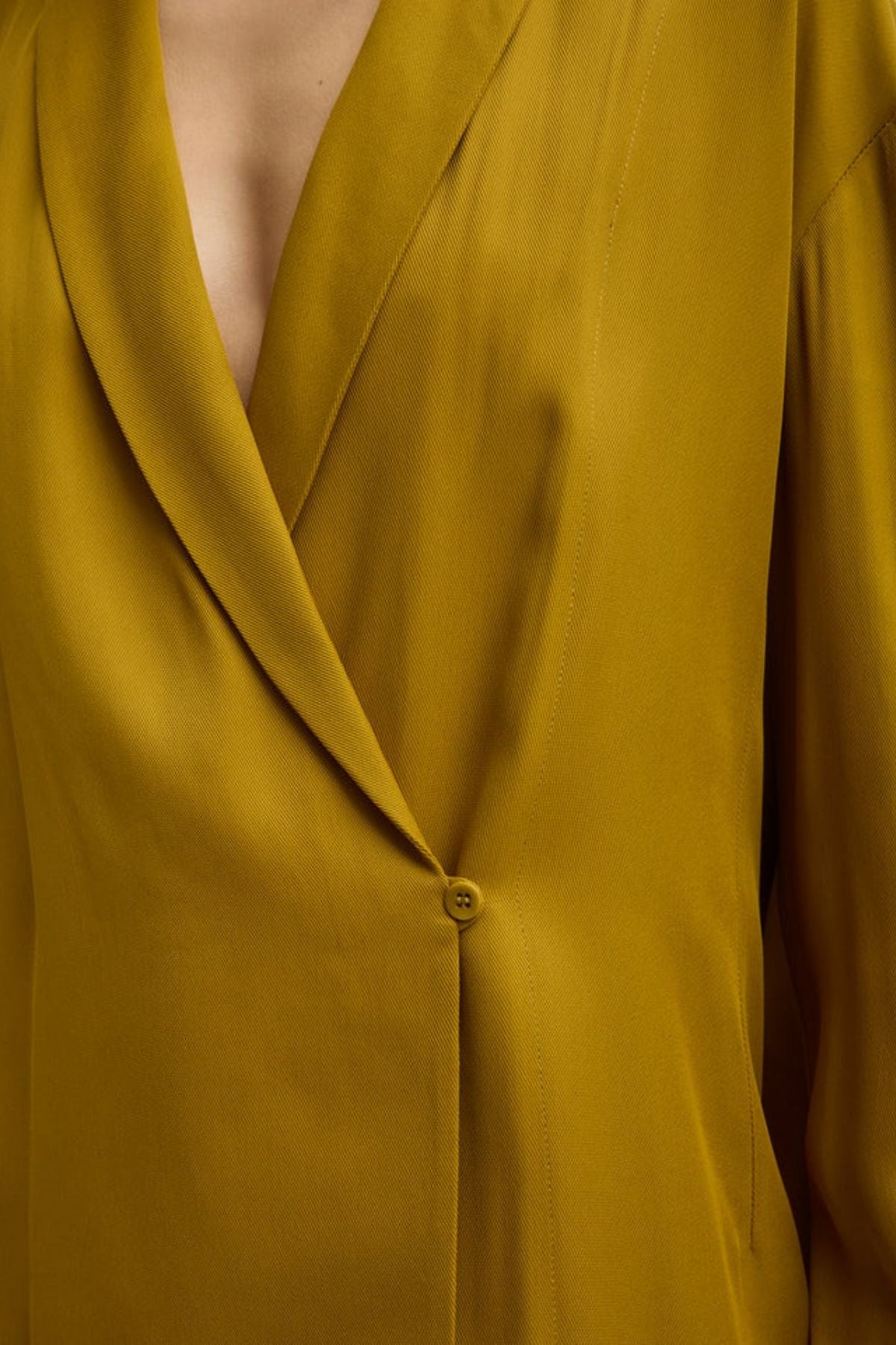 Tibi Eco Acetate Viscose Wrap Shirt Jacket - Mustard