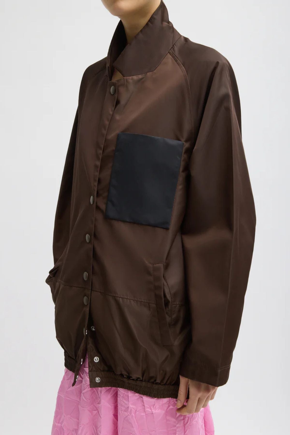 Tibi Eco Nylon Bomber Jacket - Brown