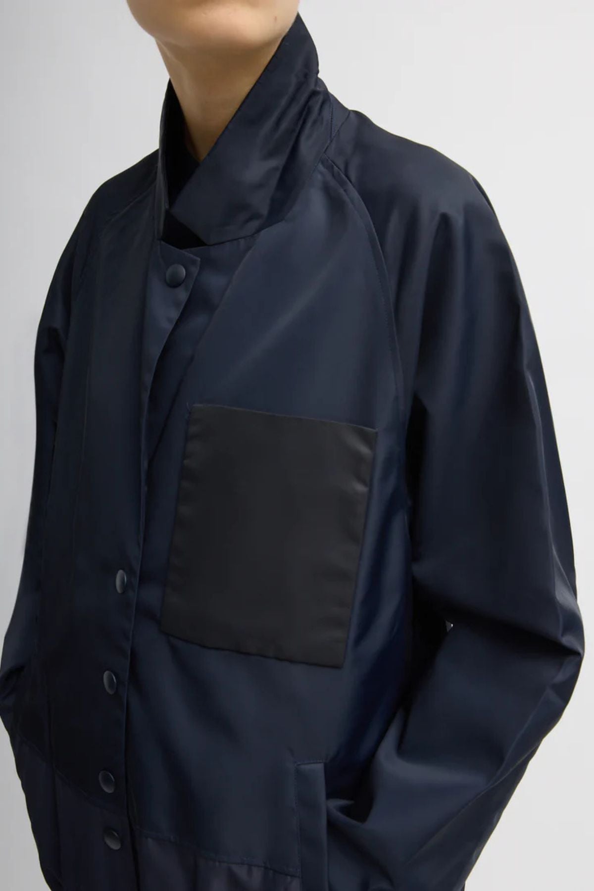 Tibi Eco Nylon Bomber Jacket - Navy