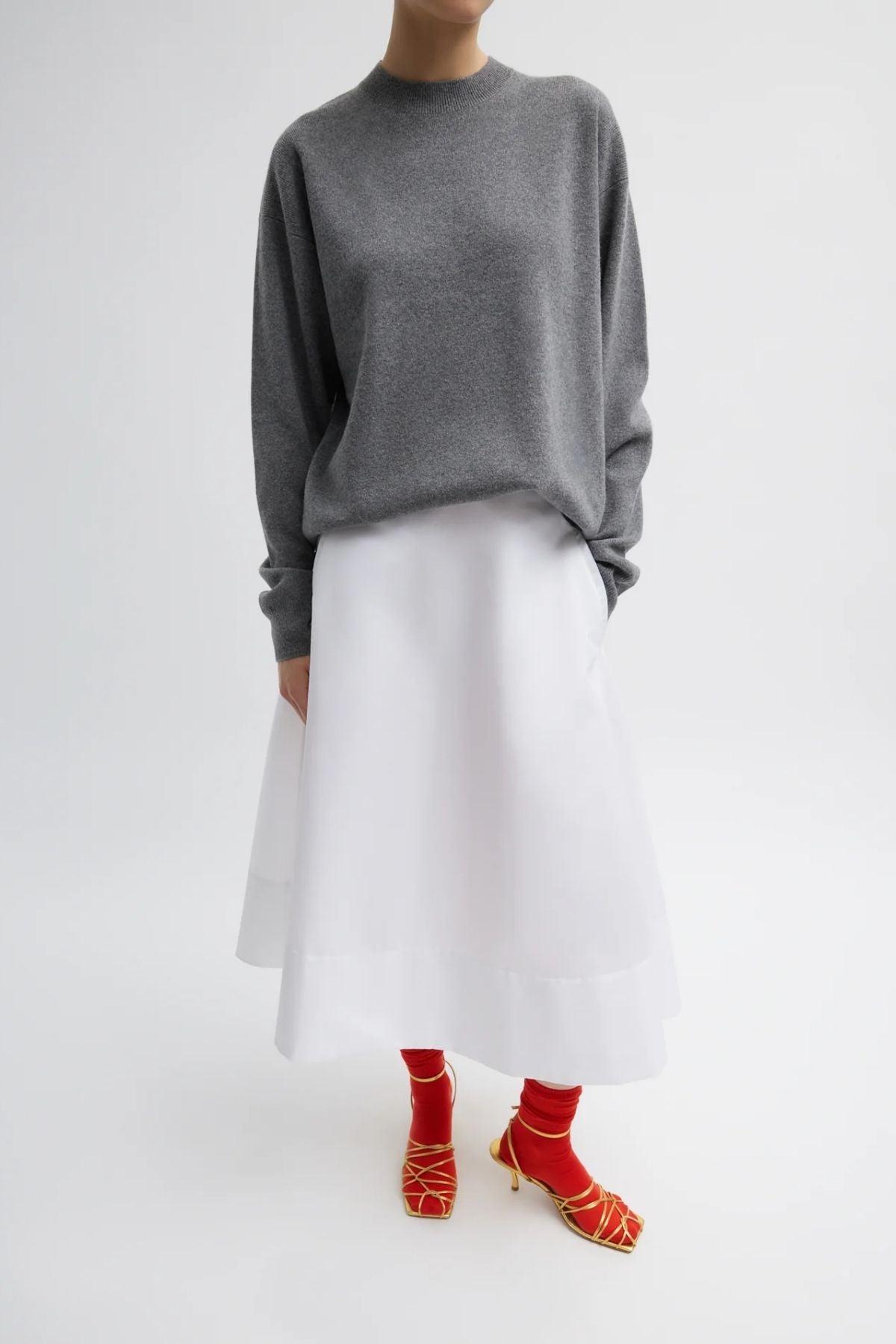 Tibi Eco Nylon Circle Skirt - White