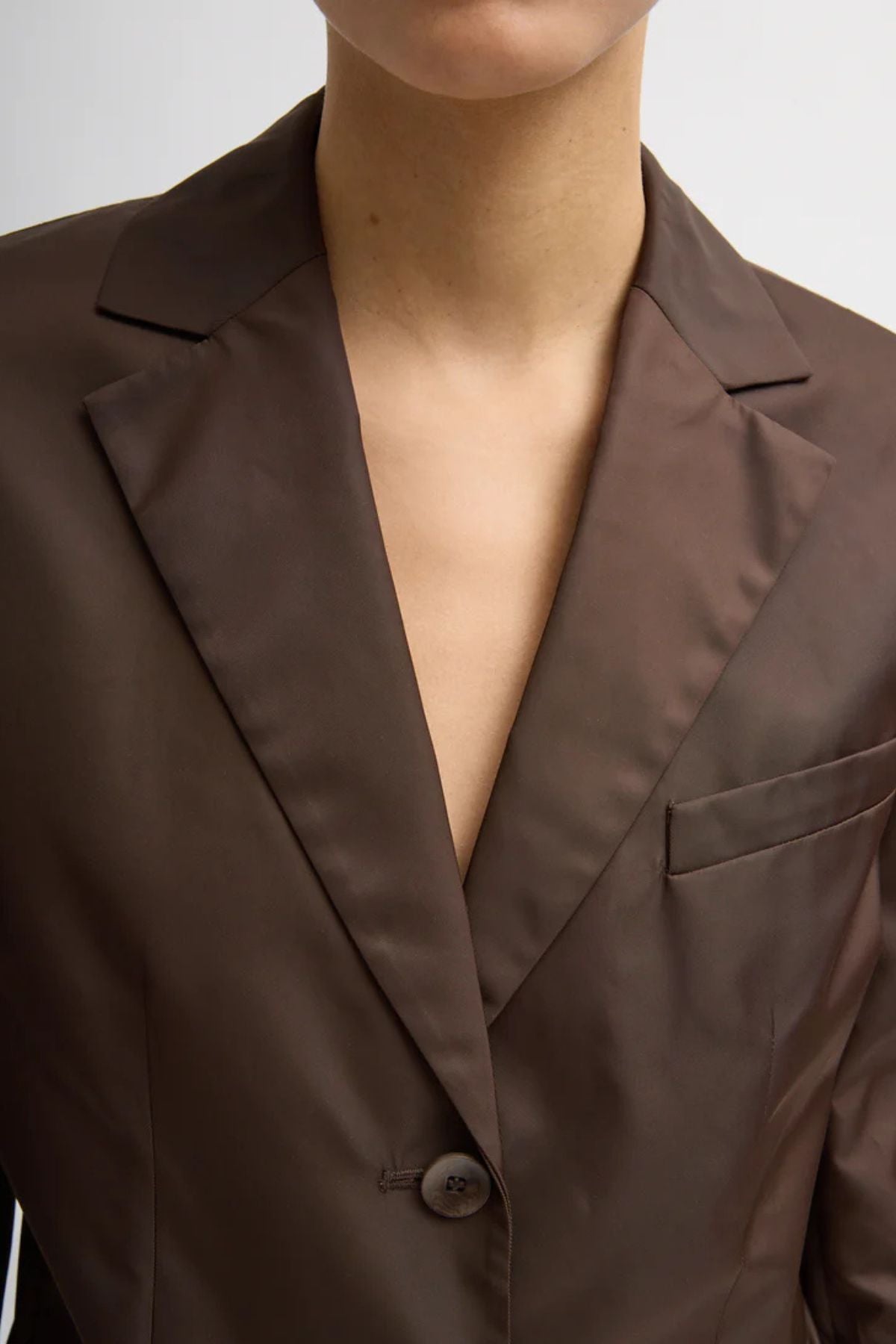 Tibi Eco Nylon Max Blazer - Brown