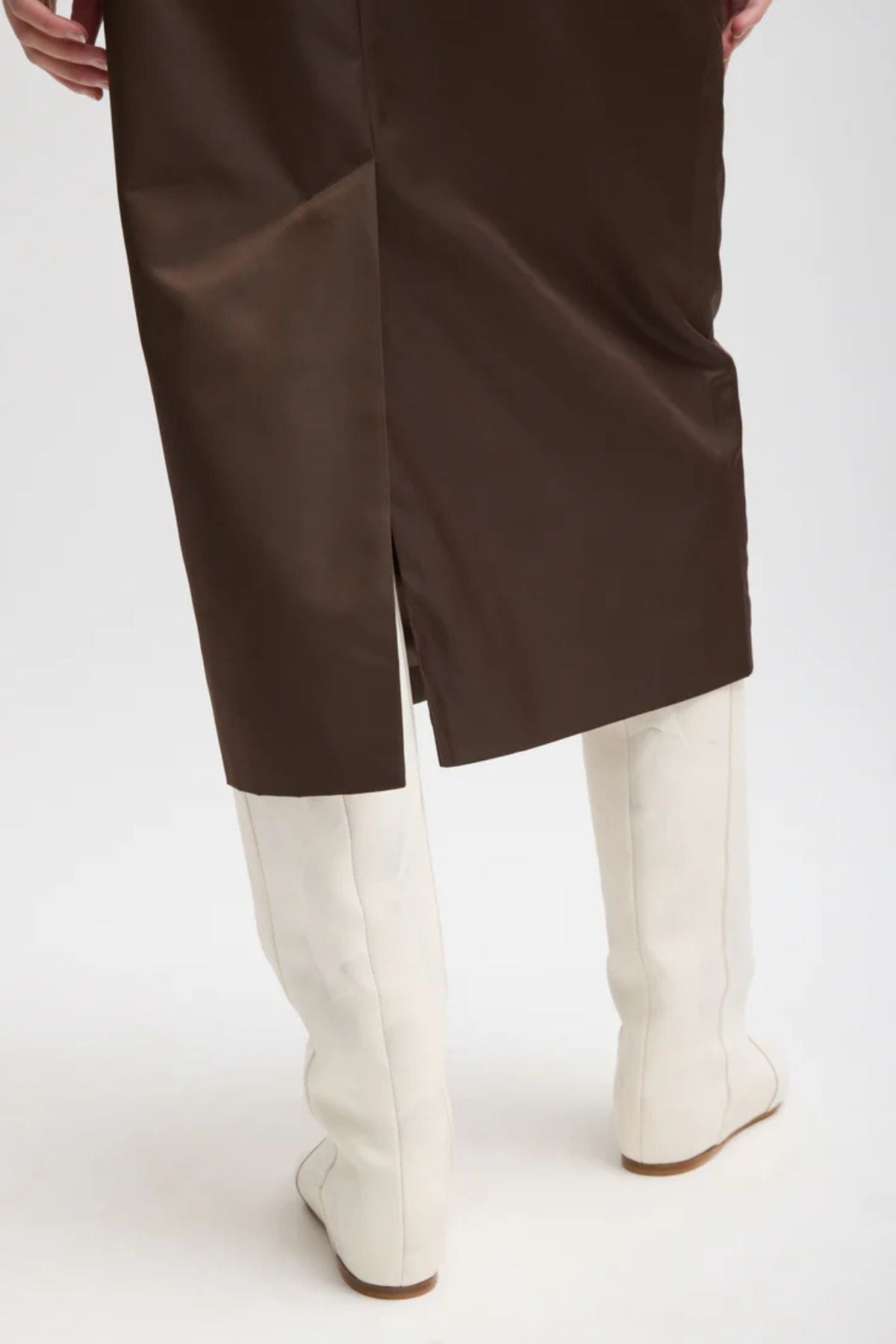 Tibi Eco Nylon Midi Trouser Skirt - Brown