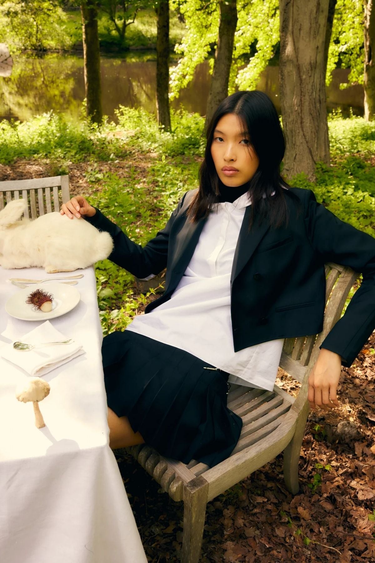 Tibi Eco Poplin Hooded Shirt - White