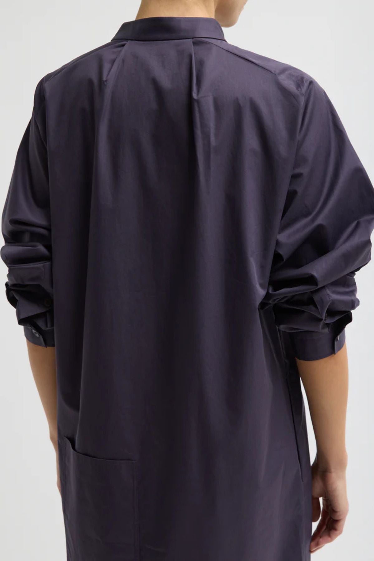 Tibi Eco Poplin Maxi Shirtdress - Eggplant