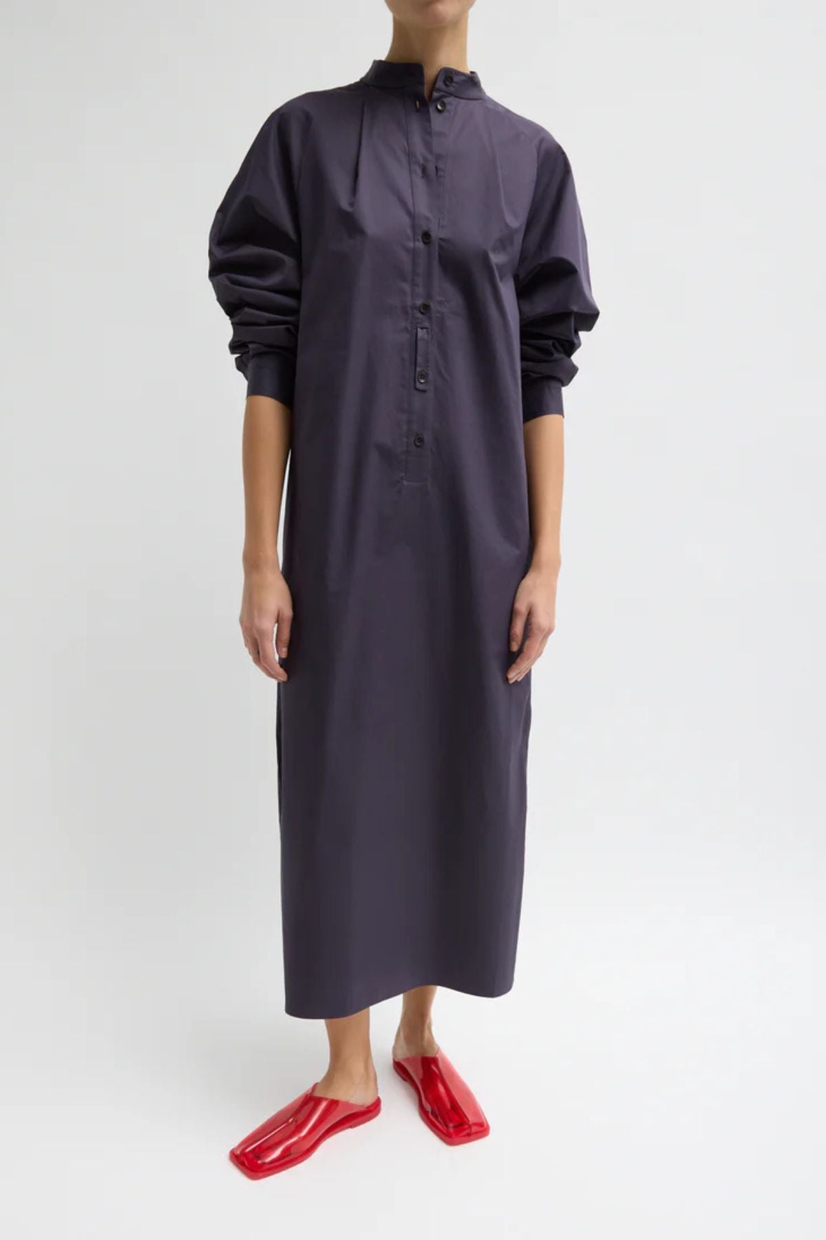 Tibi Maxi Shirtdress - Eggplant