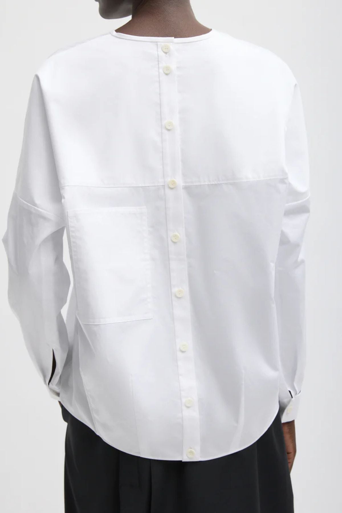 Tibi Eco Poplin V-Neck Dolman Top - White