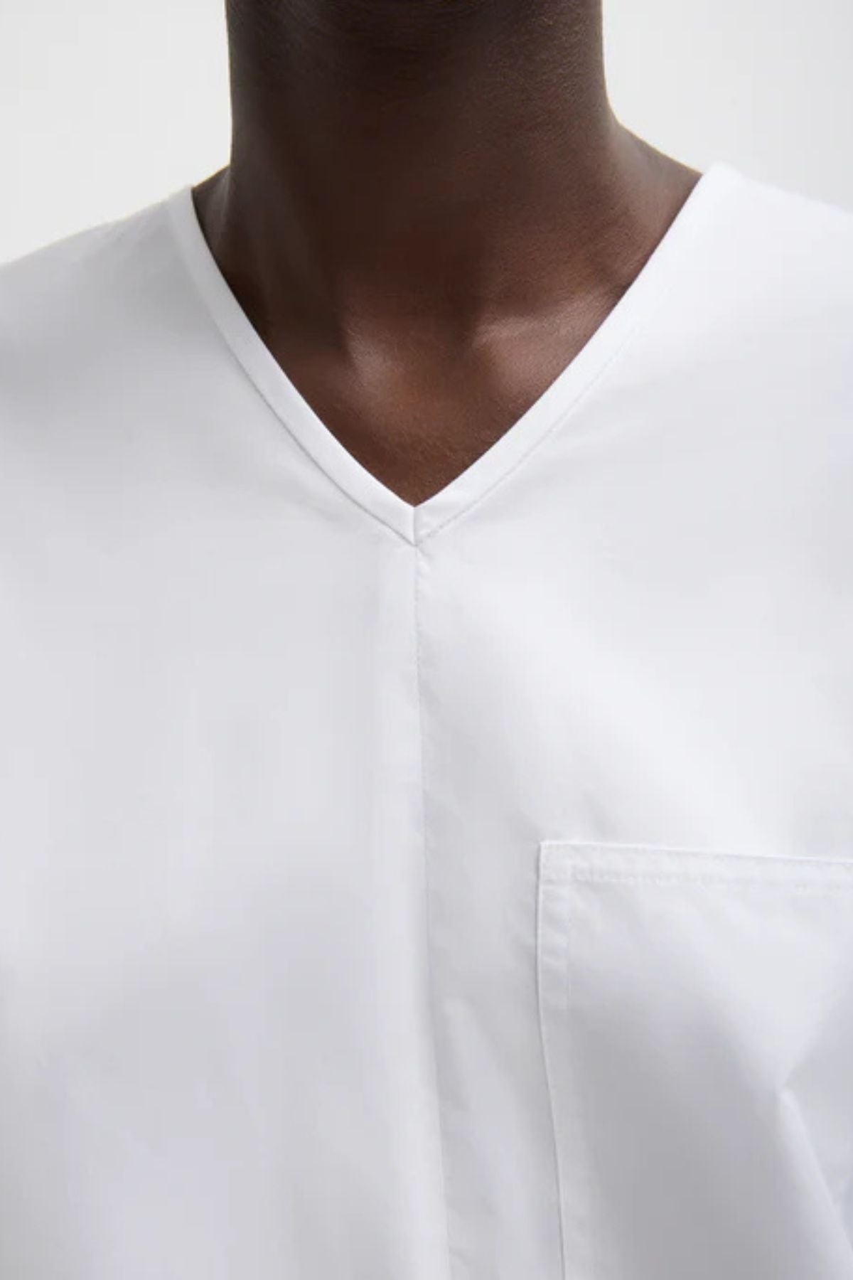 Tibi Eco Poplin V-Neck Dolman Top - White