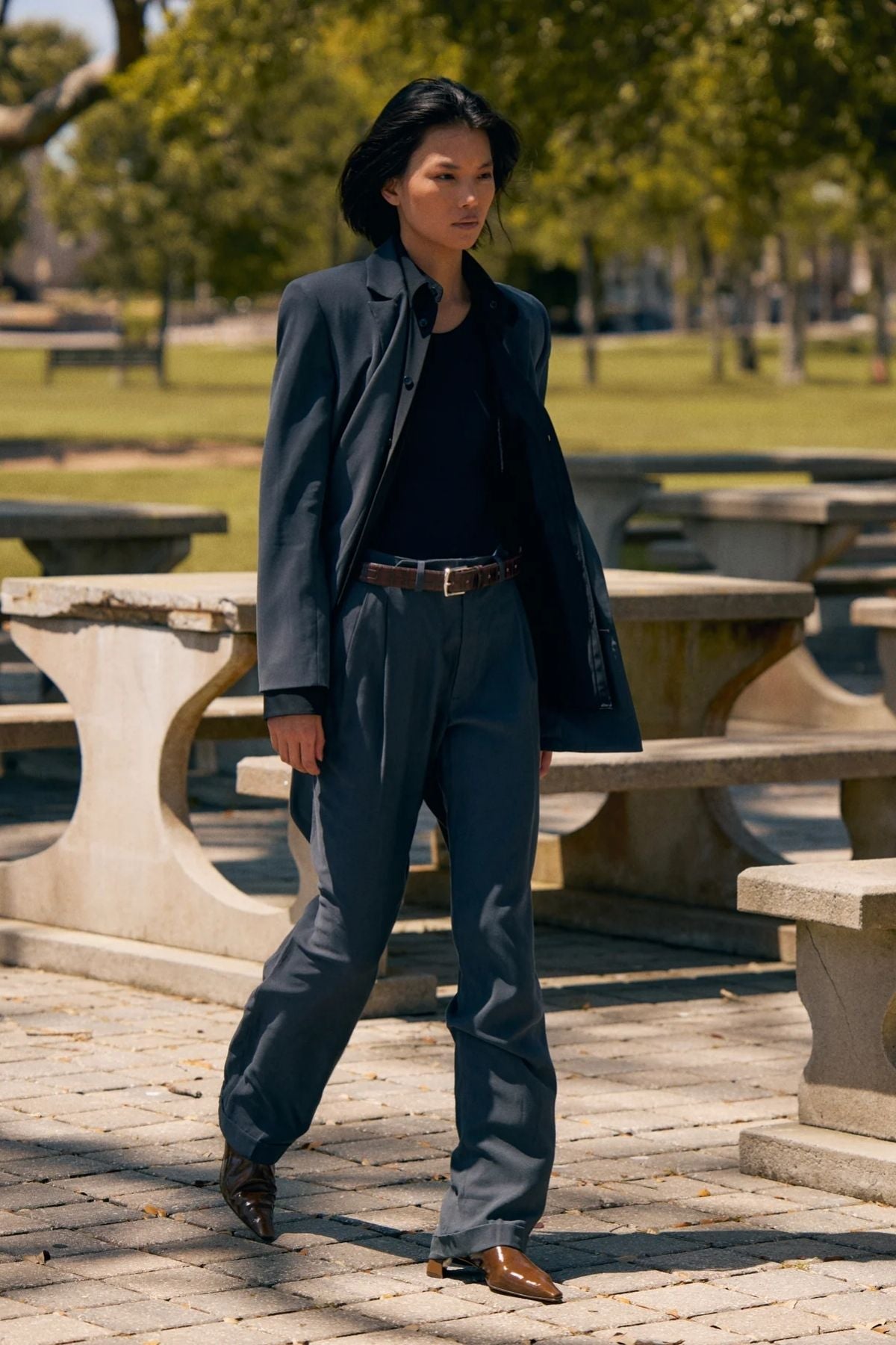 Tibi Fluid Suiting Derrick Men's Trouser - Steel Grey