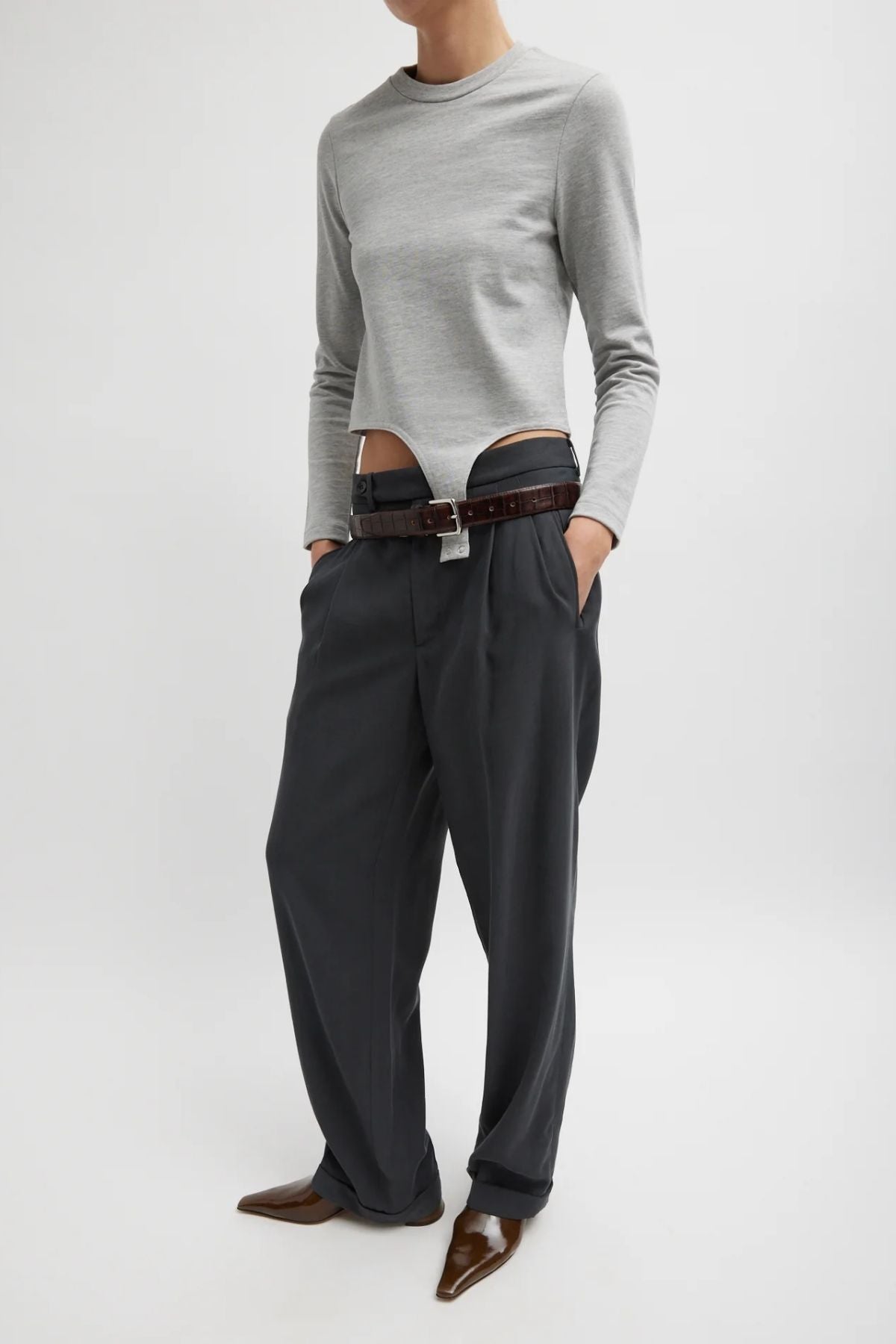 Tibi Fluid Suiting Derrick Men's Trouser - Steel Grey