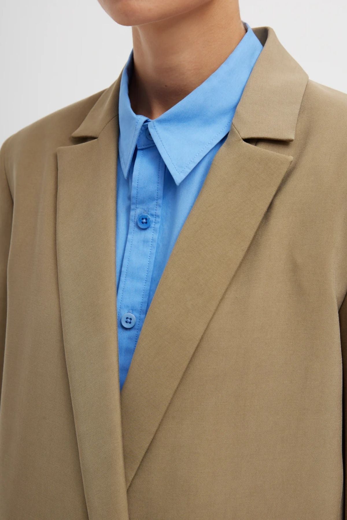 Tibi Fluid Suiting Double Breasted Blazer - Walnut