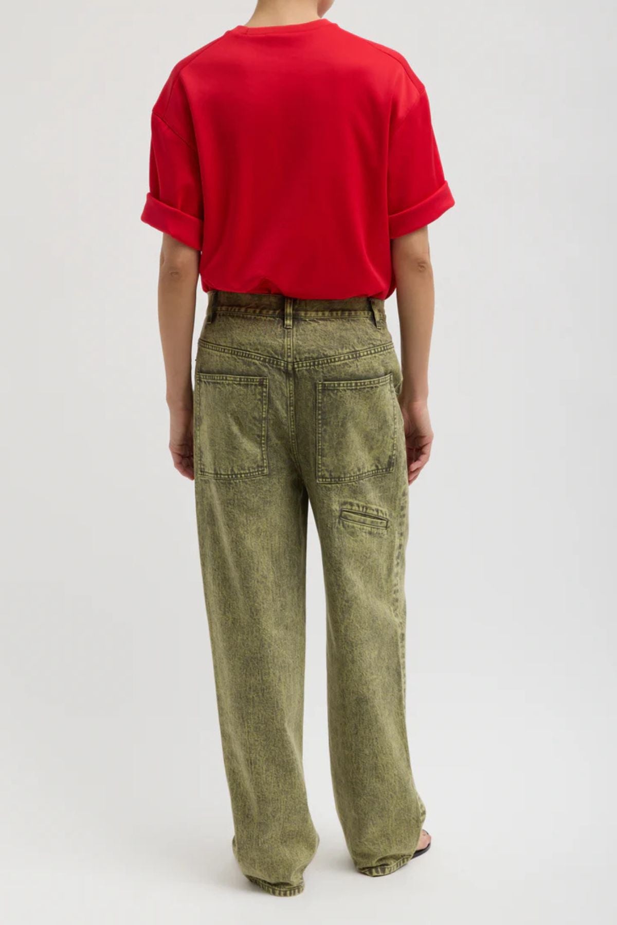 Tibi Lab Washed Denim Dennis Jean - Acid Yellow