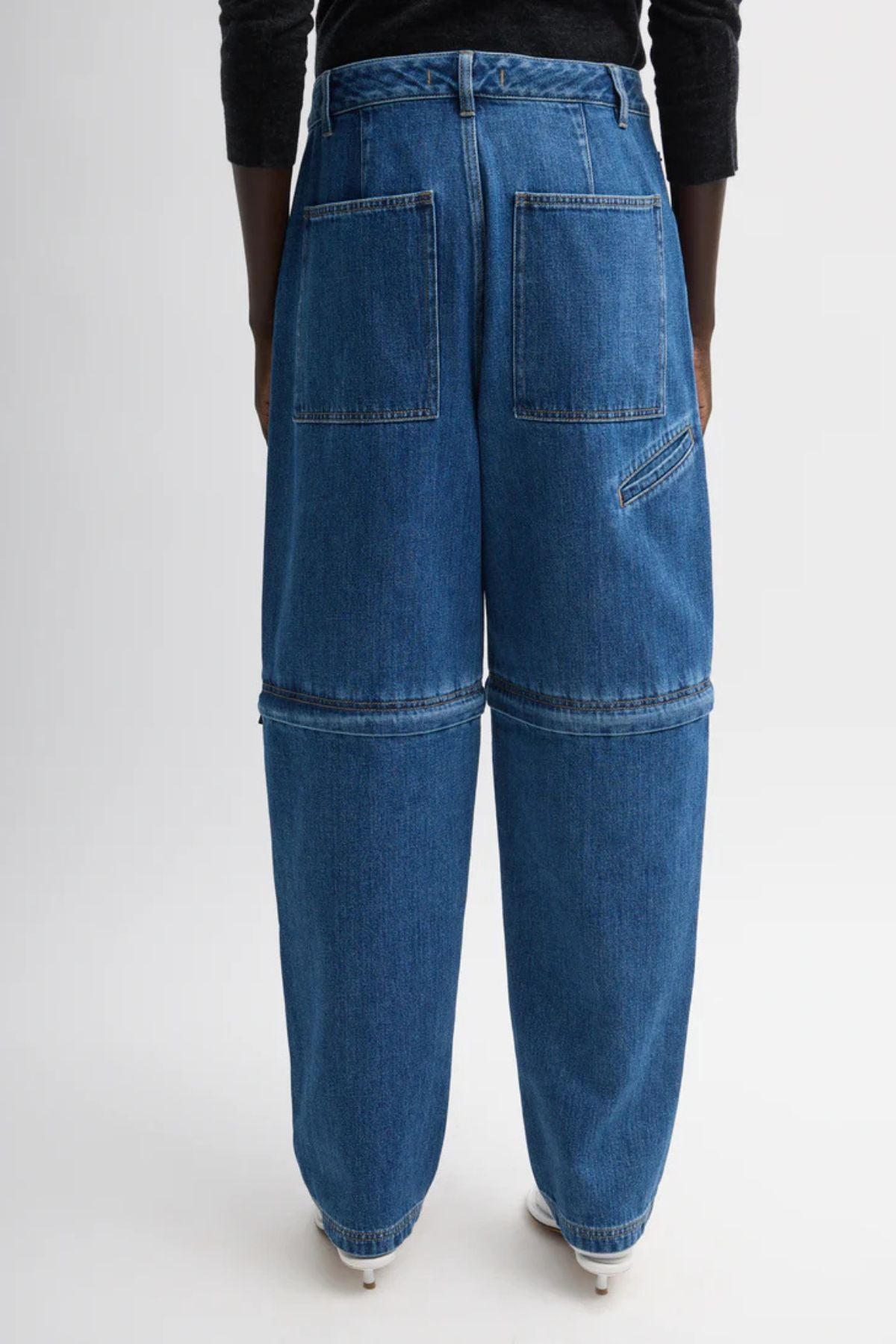 Tibi Lars Denim Convertible Jean - Classic Blue