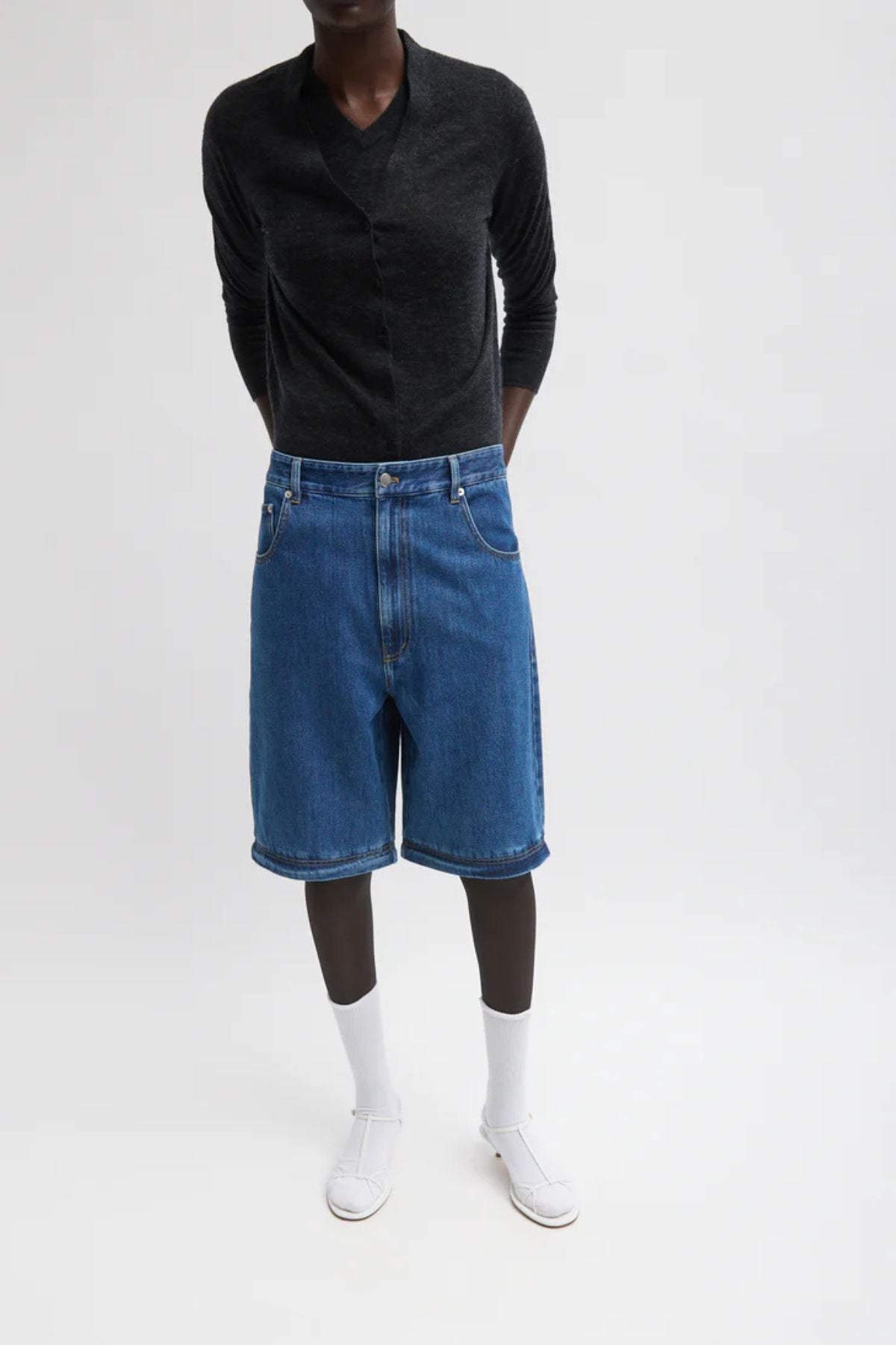 Tibi Lars Denim Convertible Jean - Classic Blue