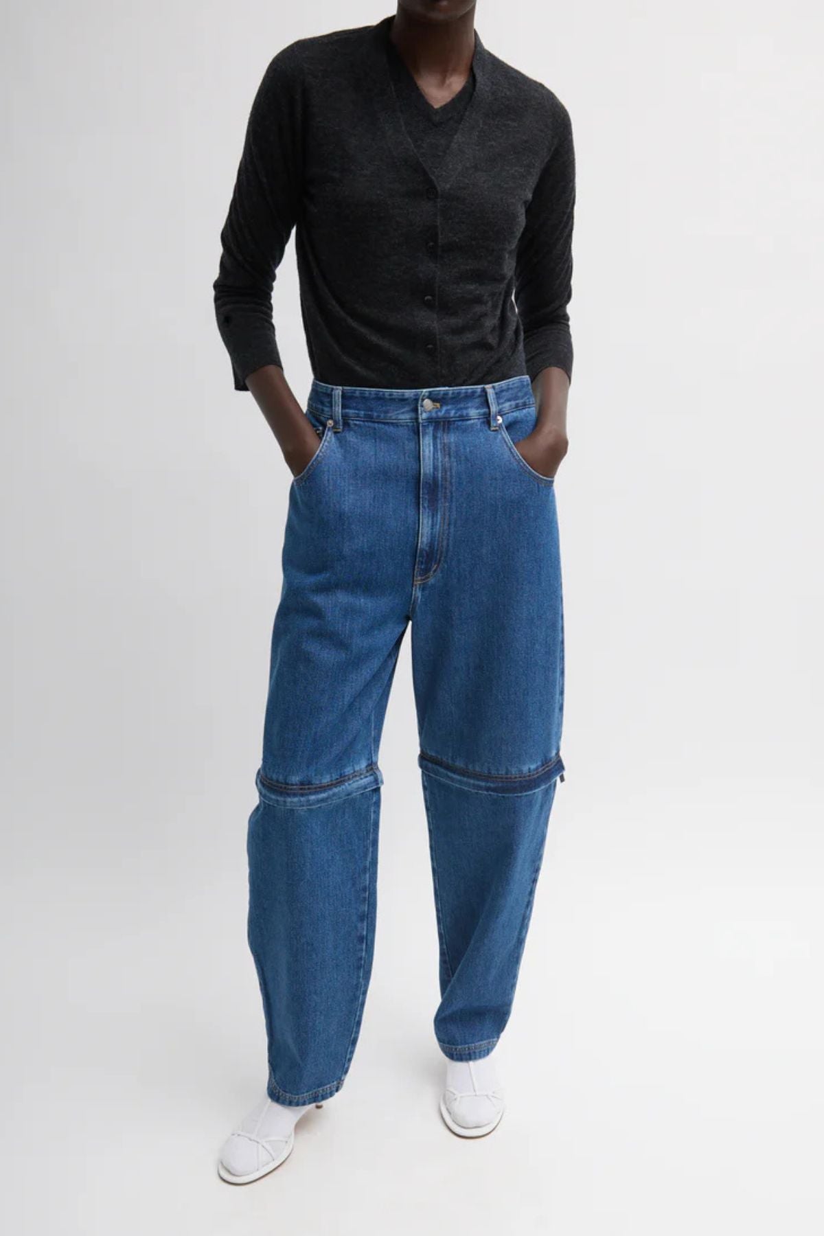 Tibi Lars Denim Convertible Jean - Classic Blue