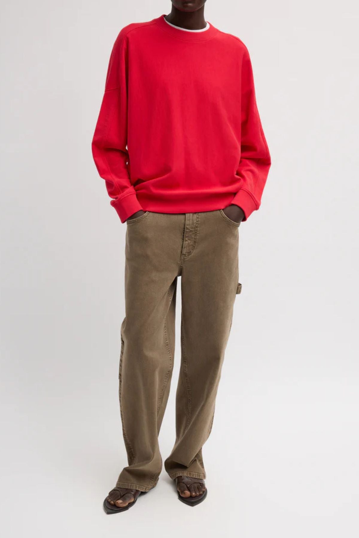 Tibi Lightweight Crewneck Sweatshirt - Red