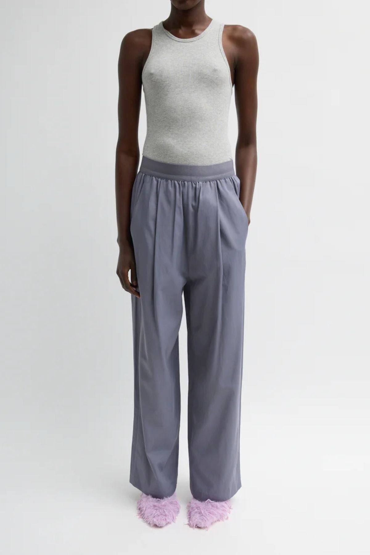 Tibi Marit Pull On Pant - Deep Violet