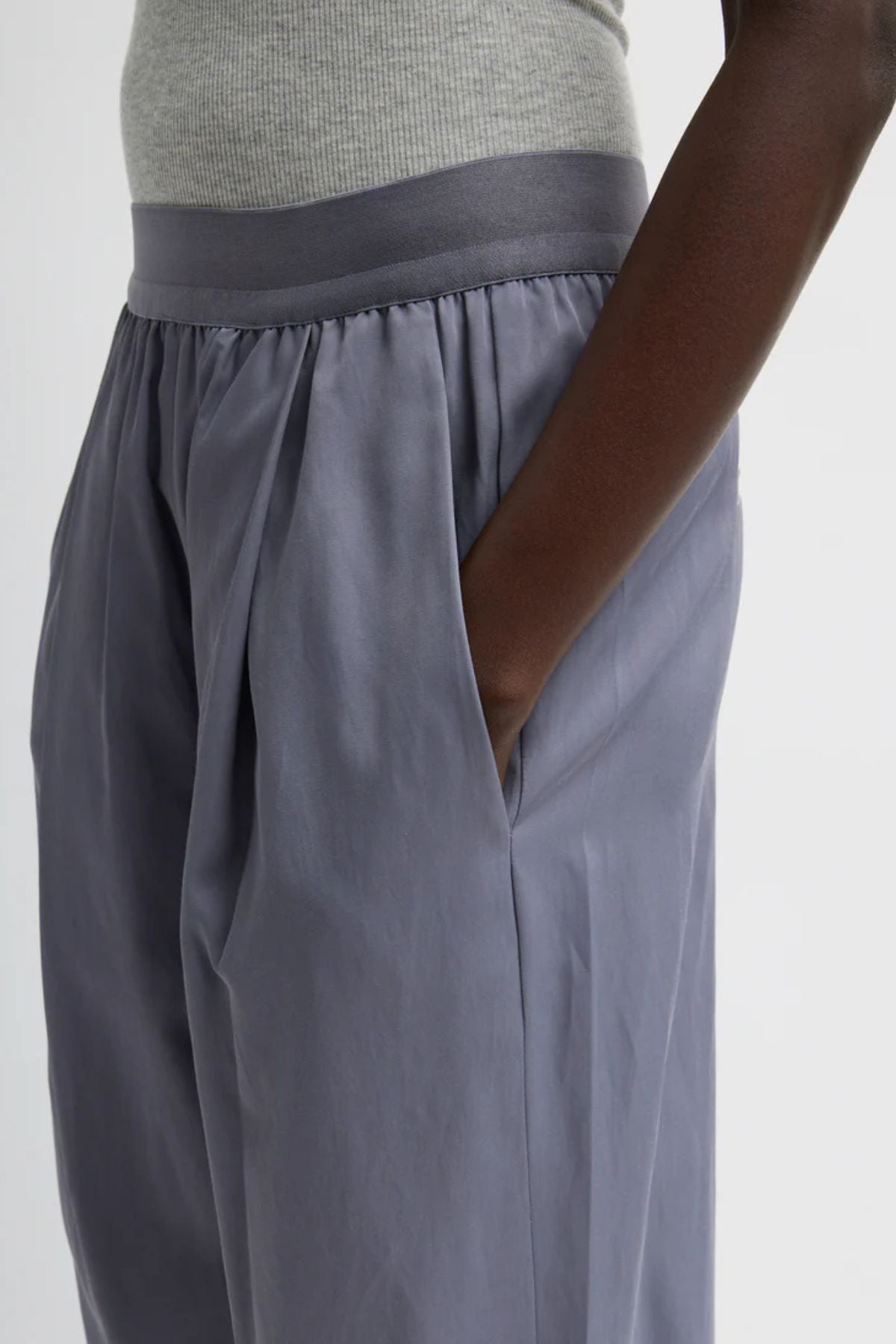 Tibi Marit Pull On Pant - Deep Violet