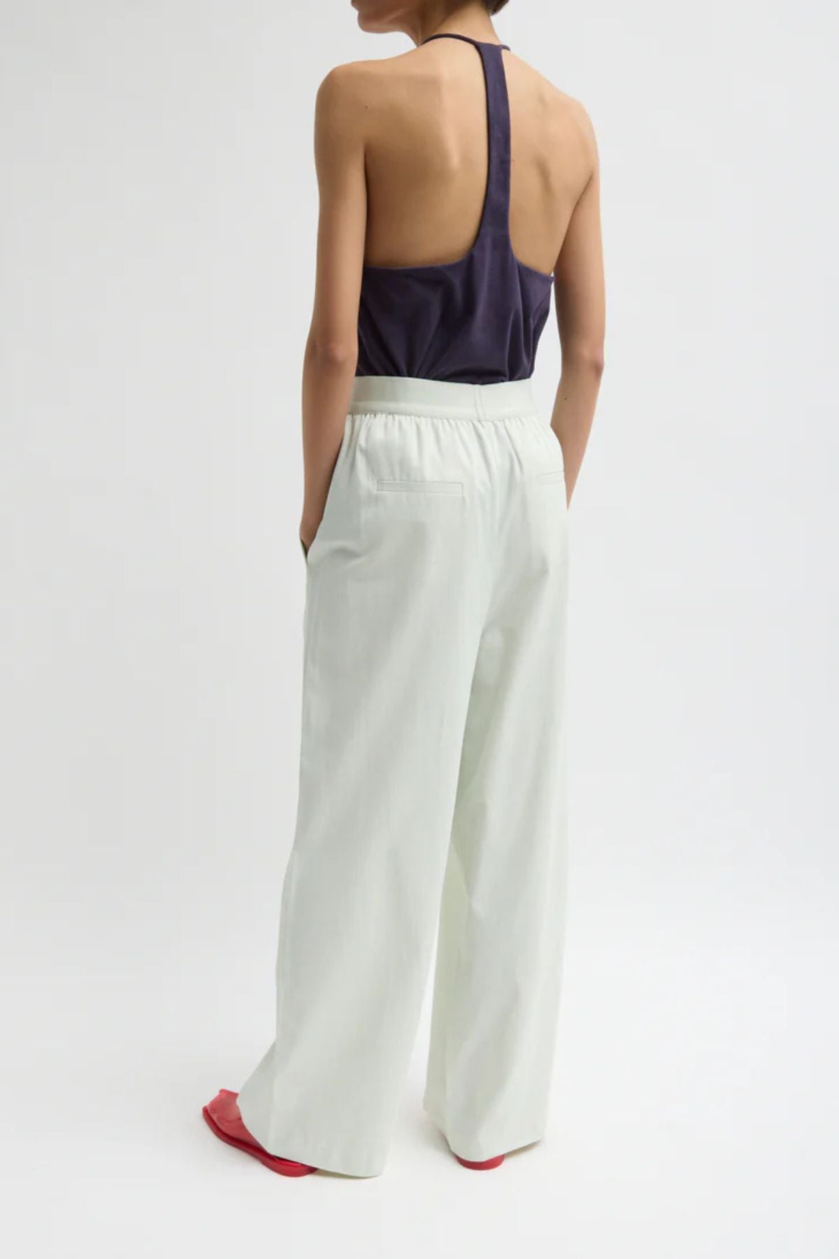 Tibi Marit Pull On Pant - Faded Green