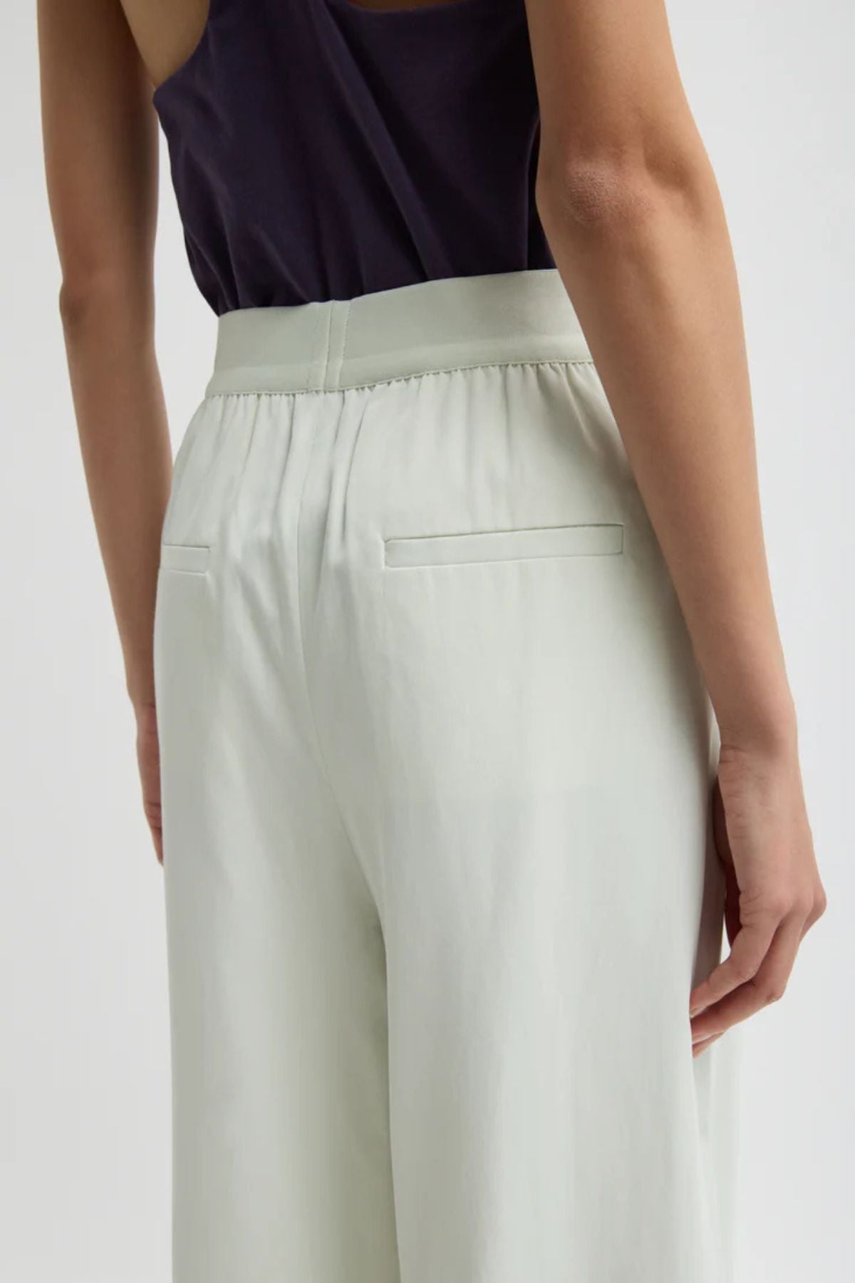 Tibi Marit Pull On Pant - Faded Green